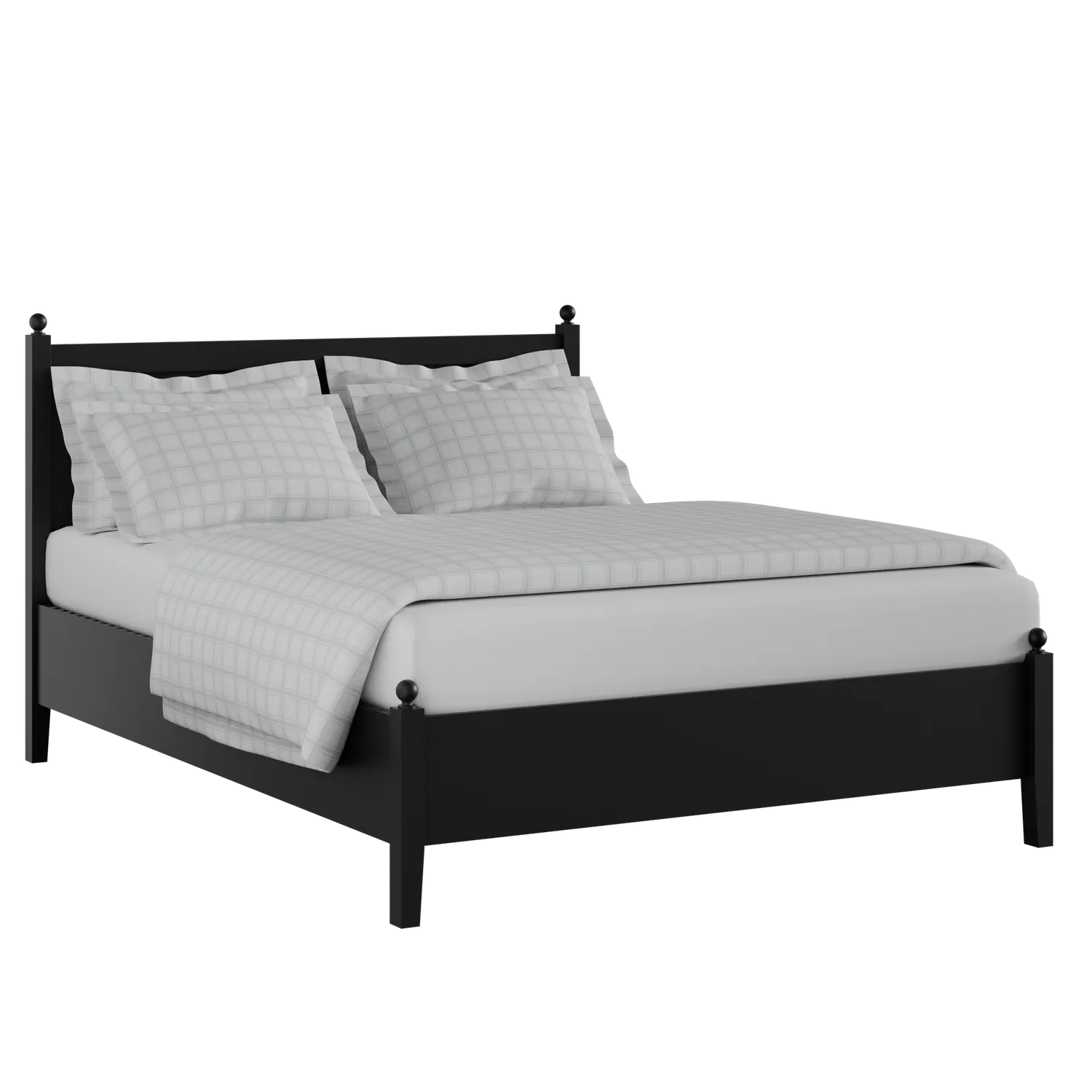 Marbella Low Footend Painted painted wood bed in black with Juno mattress