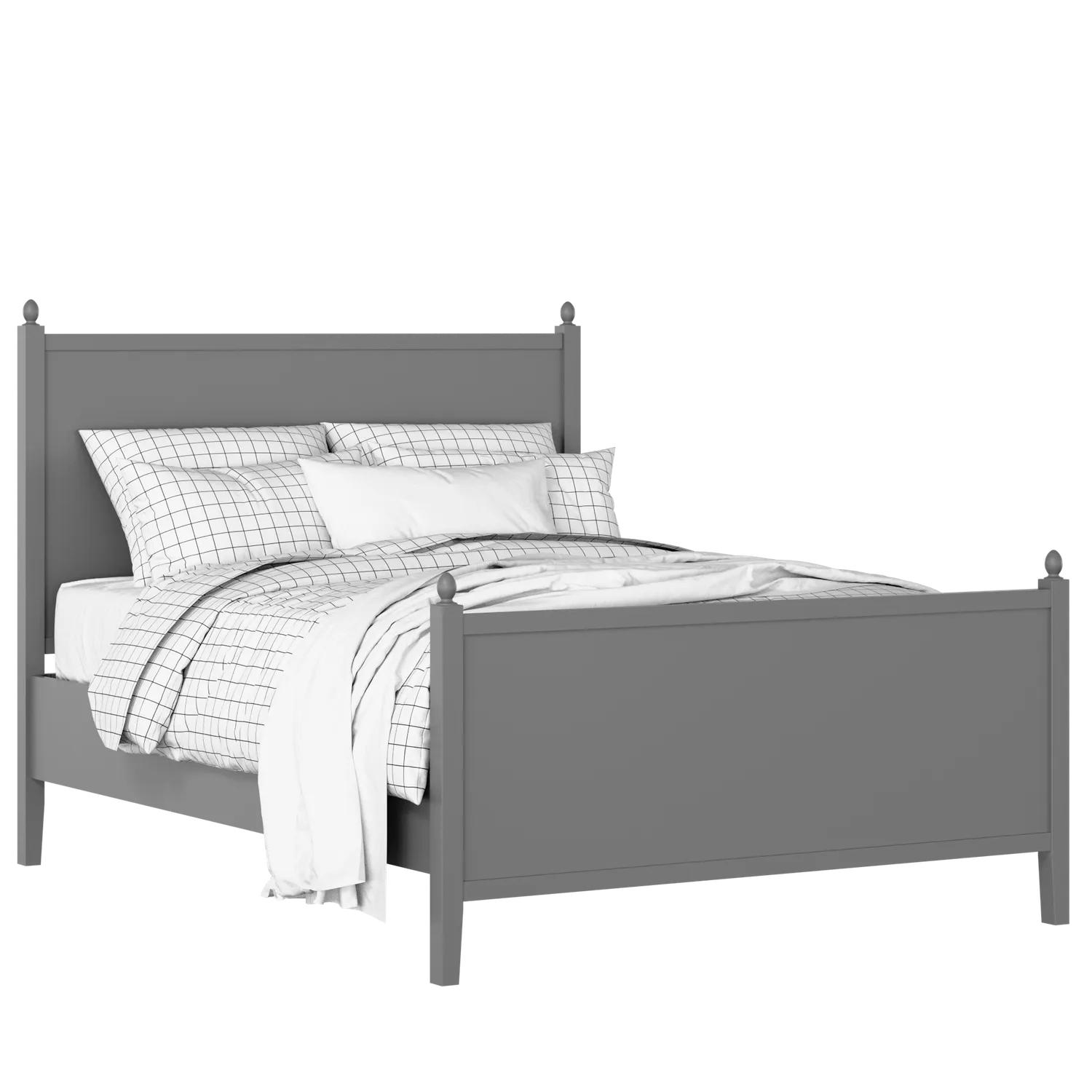 Marbella painted wood bed in grey with Juno mattress