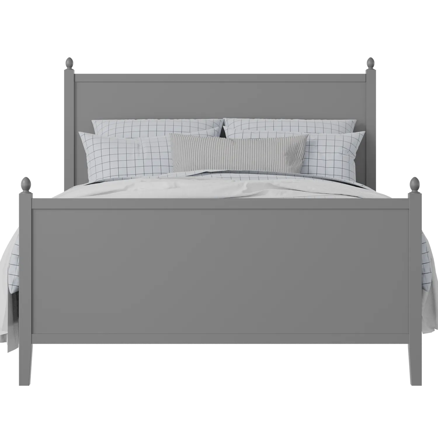 Marbella painted wood bed in grey with Juno mattress