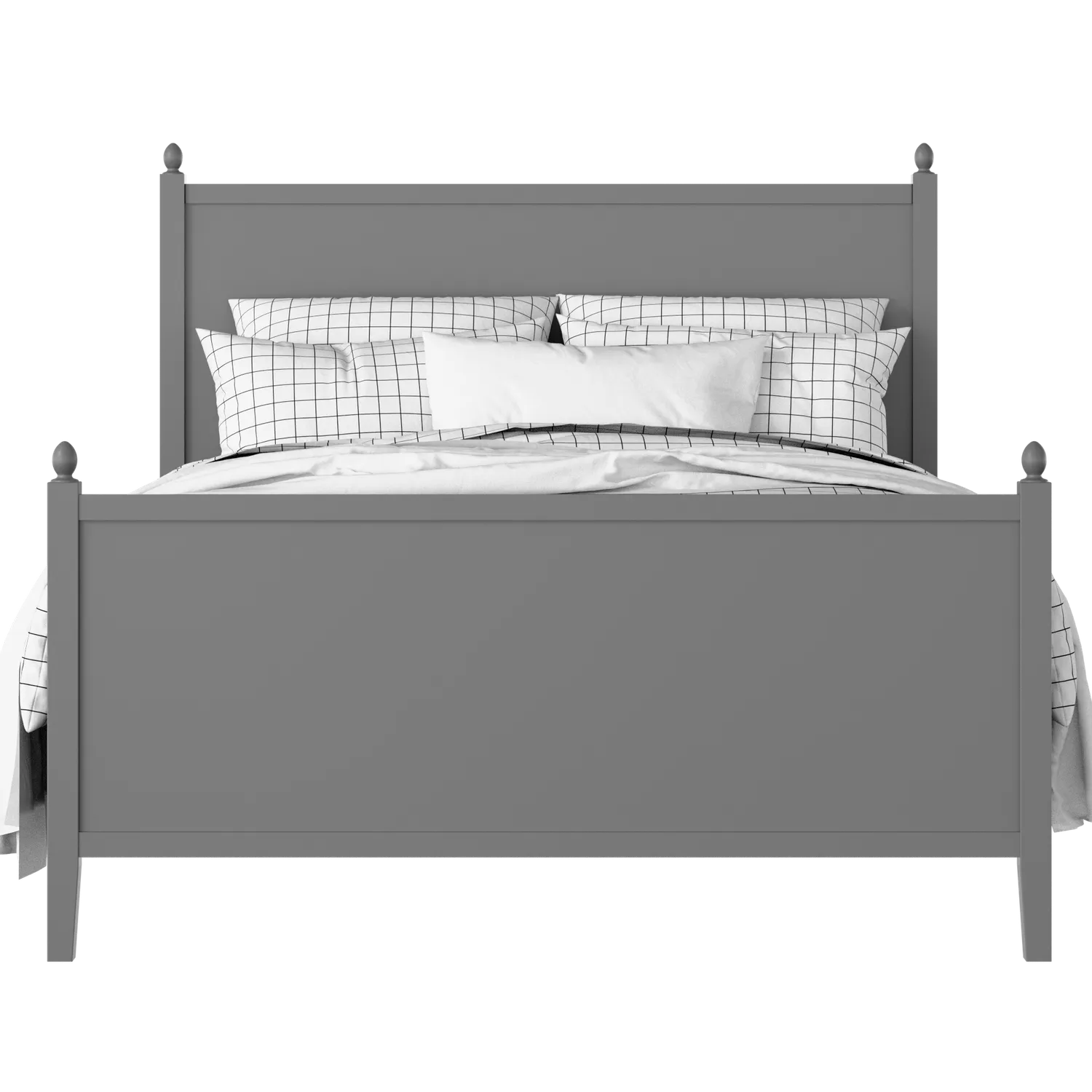 Marbella painted wood bed in grey with Juno mattress