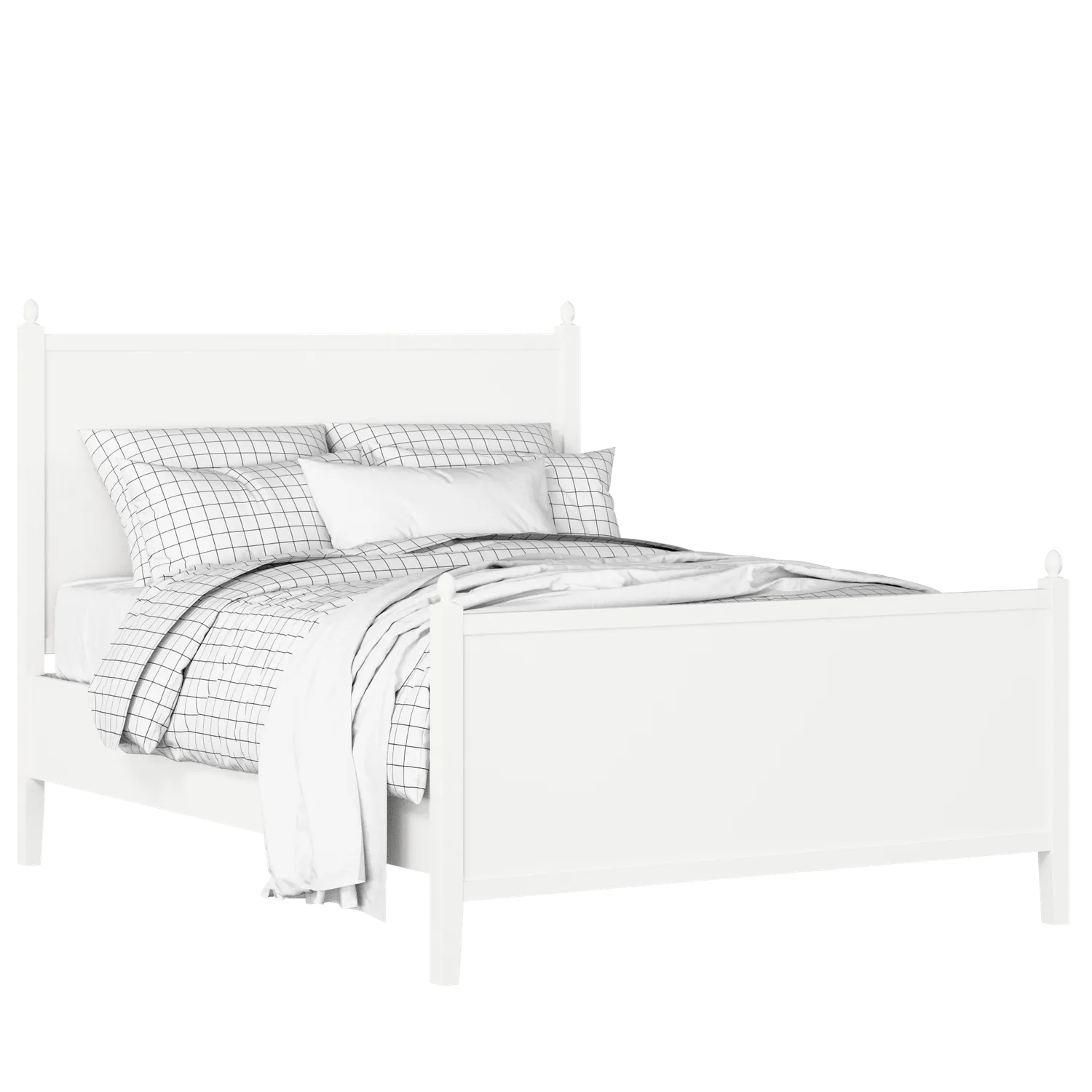 Marbella cama de madera pintada en blanco con colchón