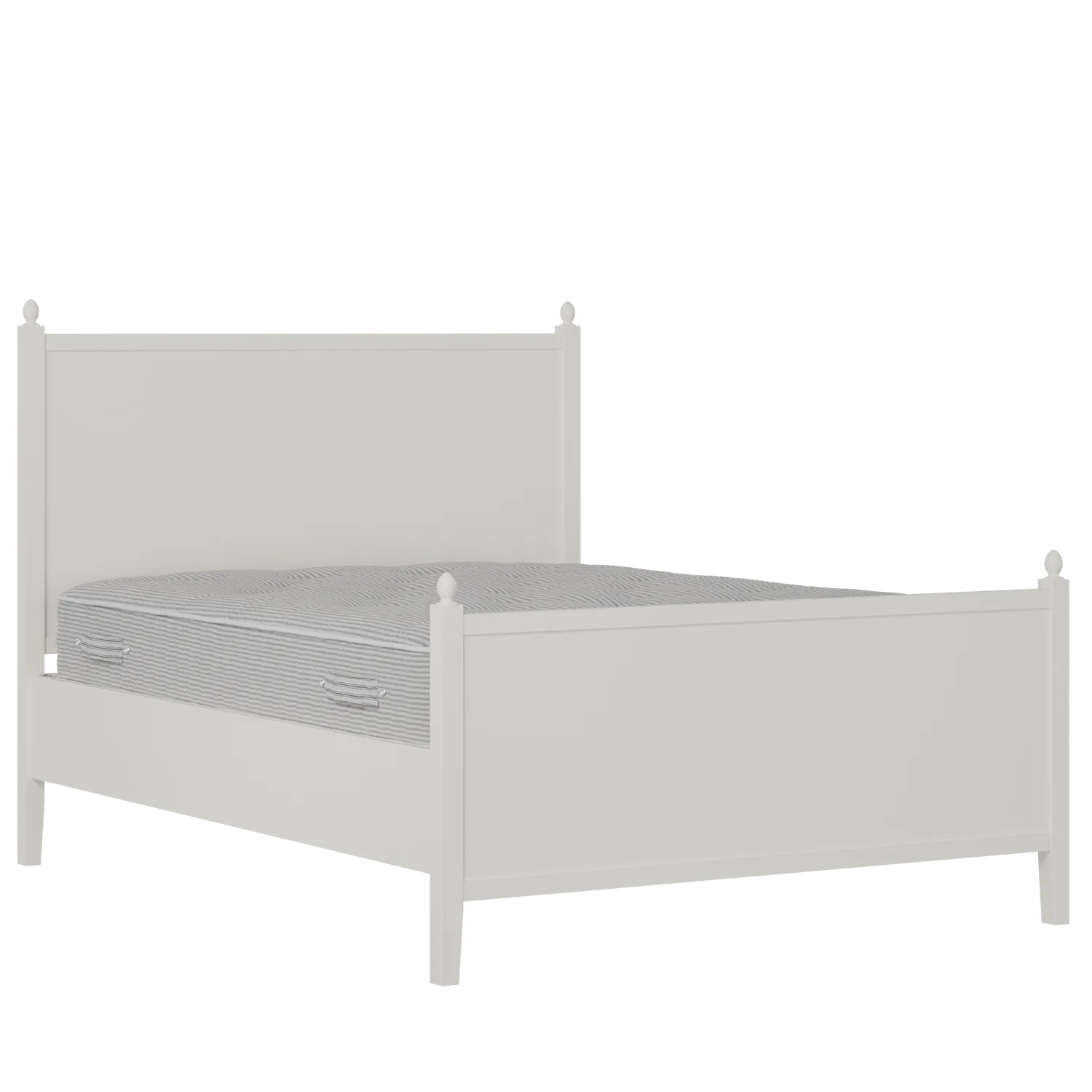 Marbella Painted cama de madera pintada en blanco con colchón