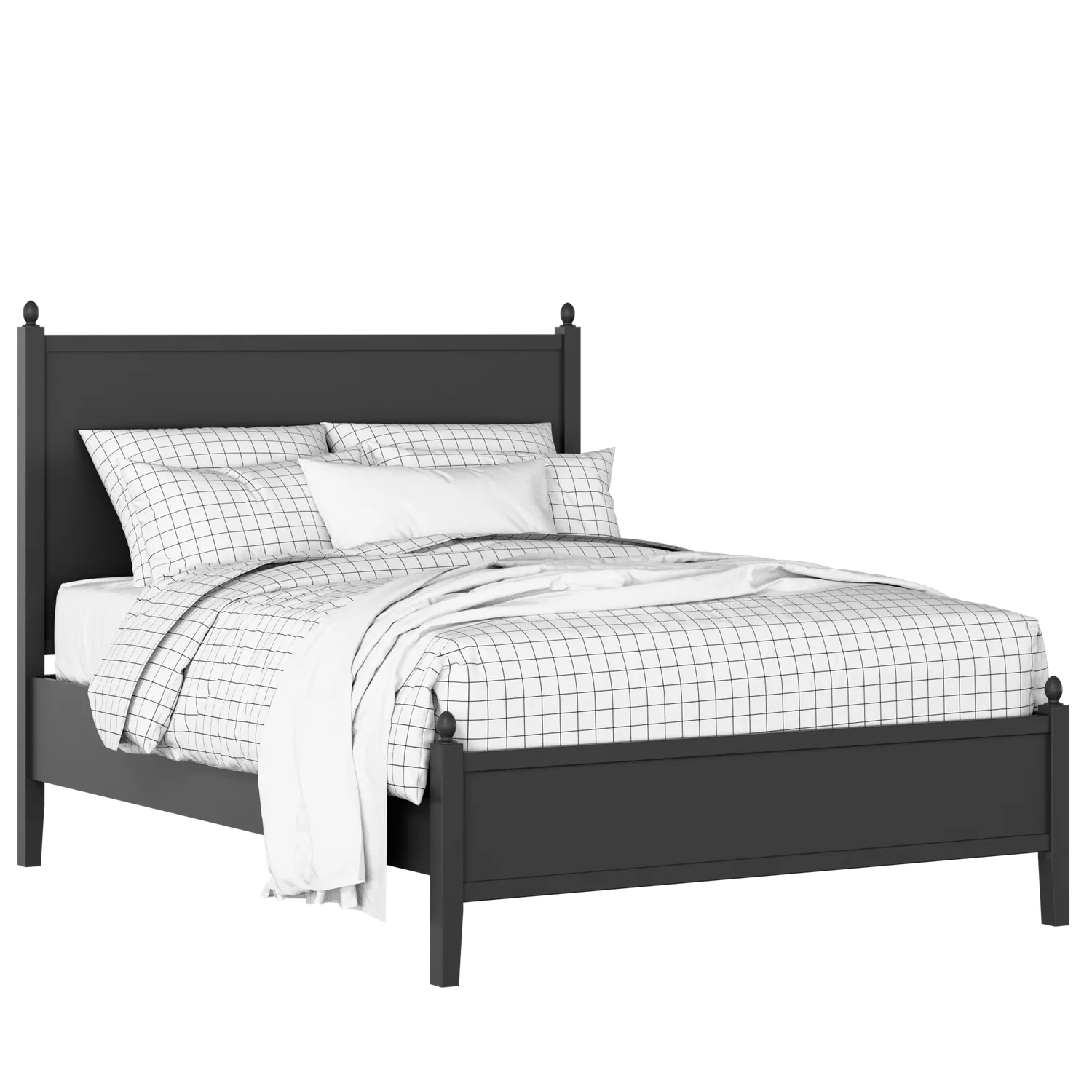 Marbella Slim painted wood bed in black with Juno mattress