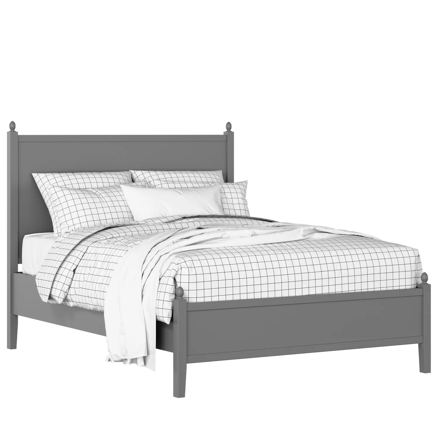 Marbella Slim painted wood bed in grey with Juno mattress