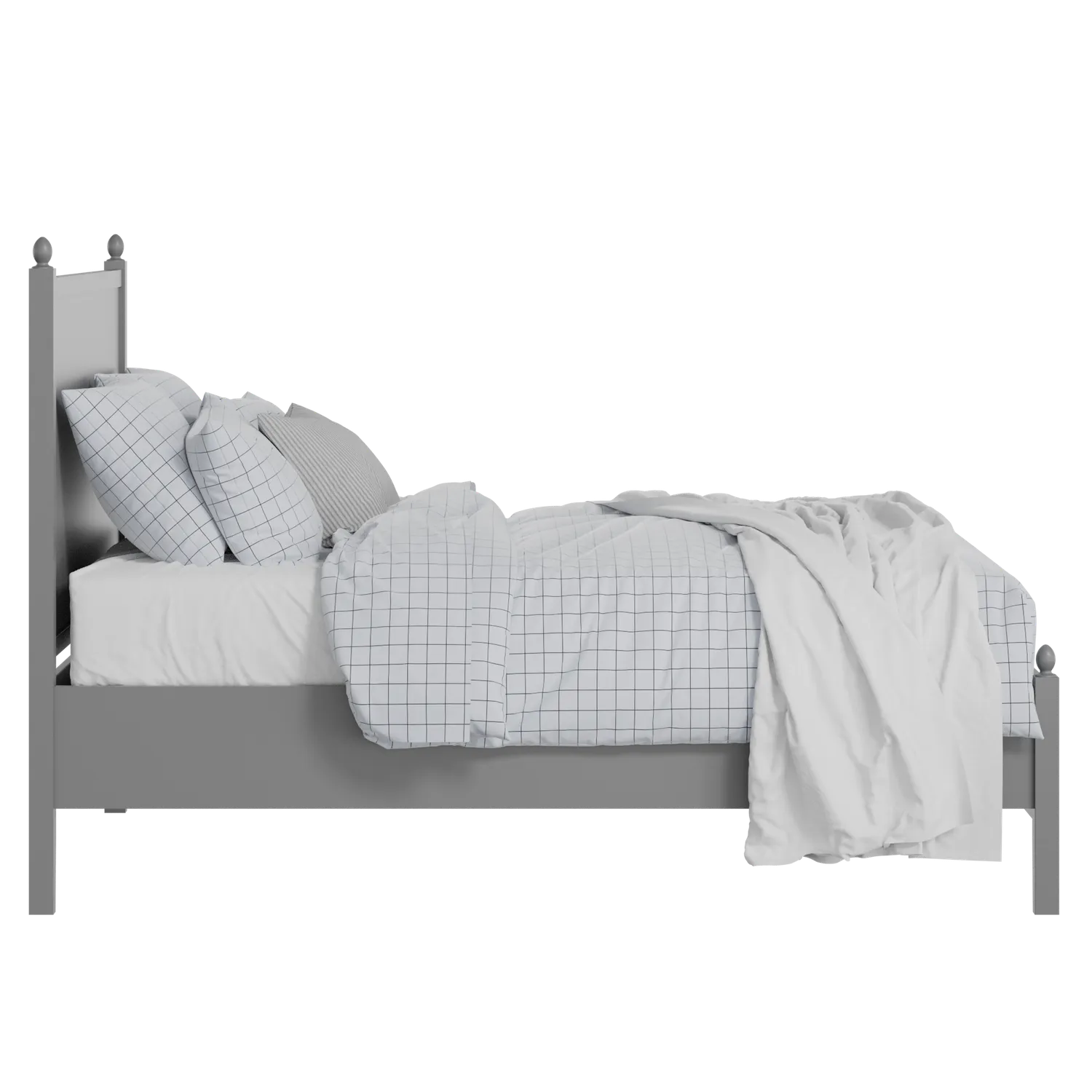 Marbella Slim painted wood bed in grey with Juno mattress