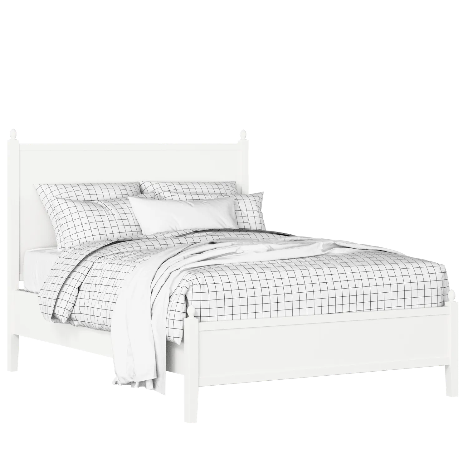 Marbella Slim painted wood bed in white with Juno mattress