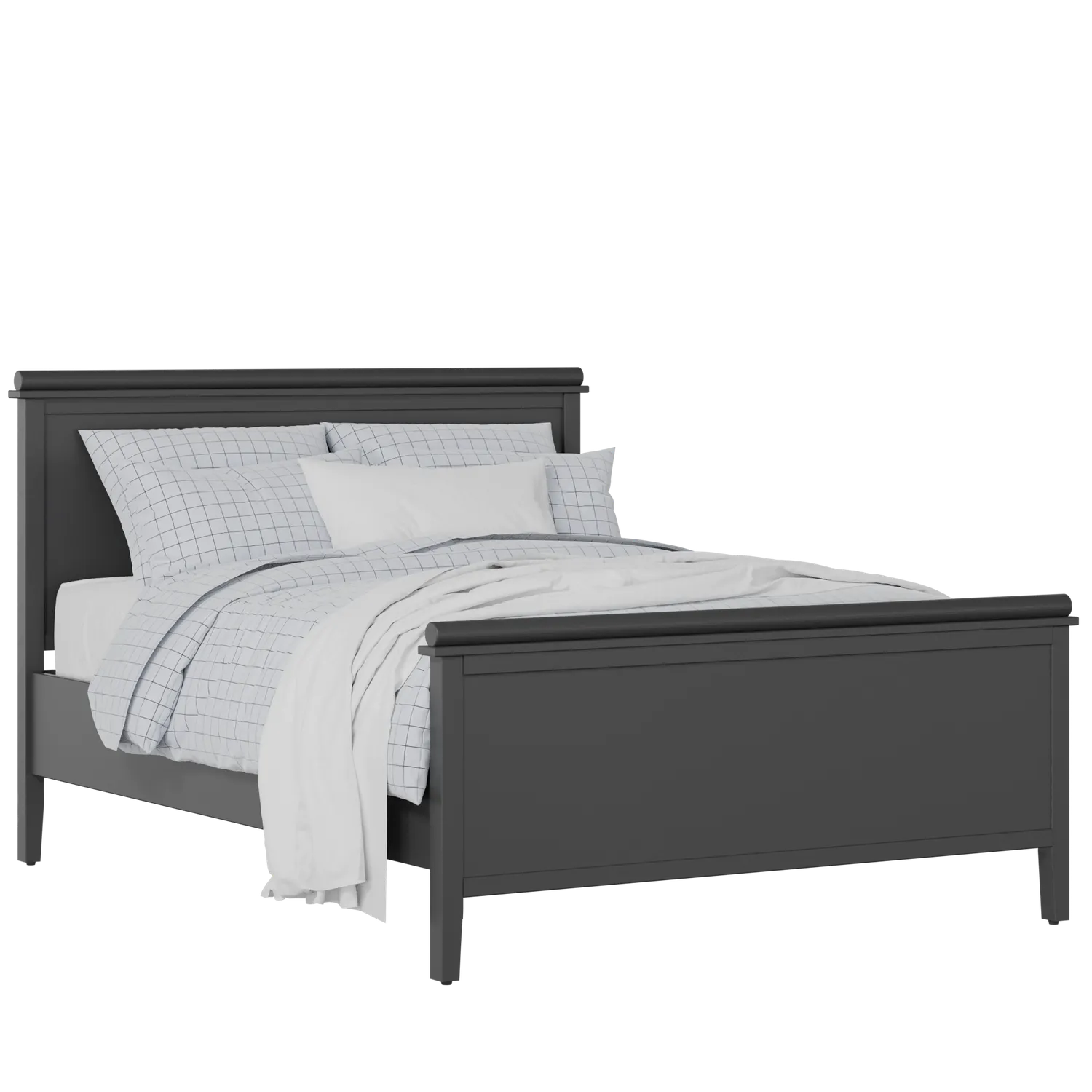 Nocturne painted wood bed in black with Juno mattress