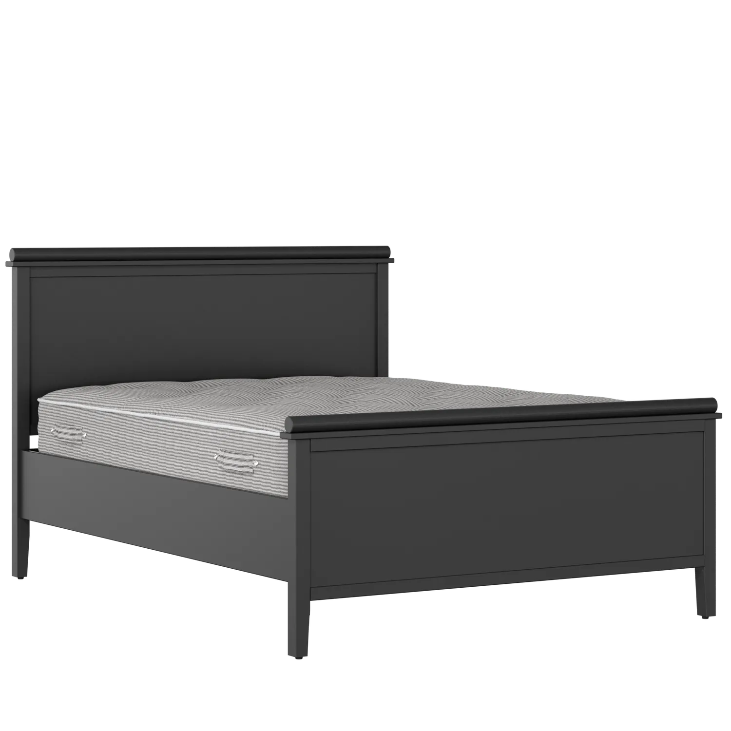 Nocturne Painted painted wood bed in black with Juno mattress