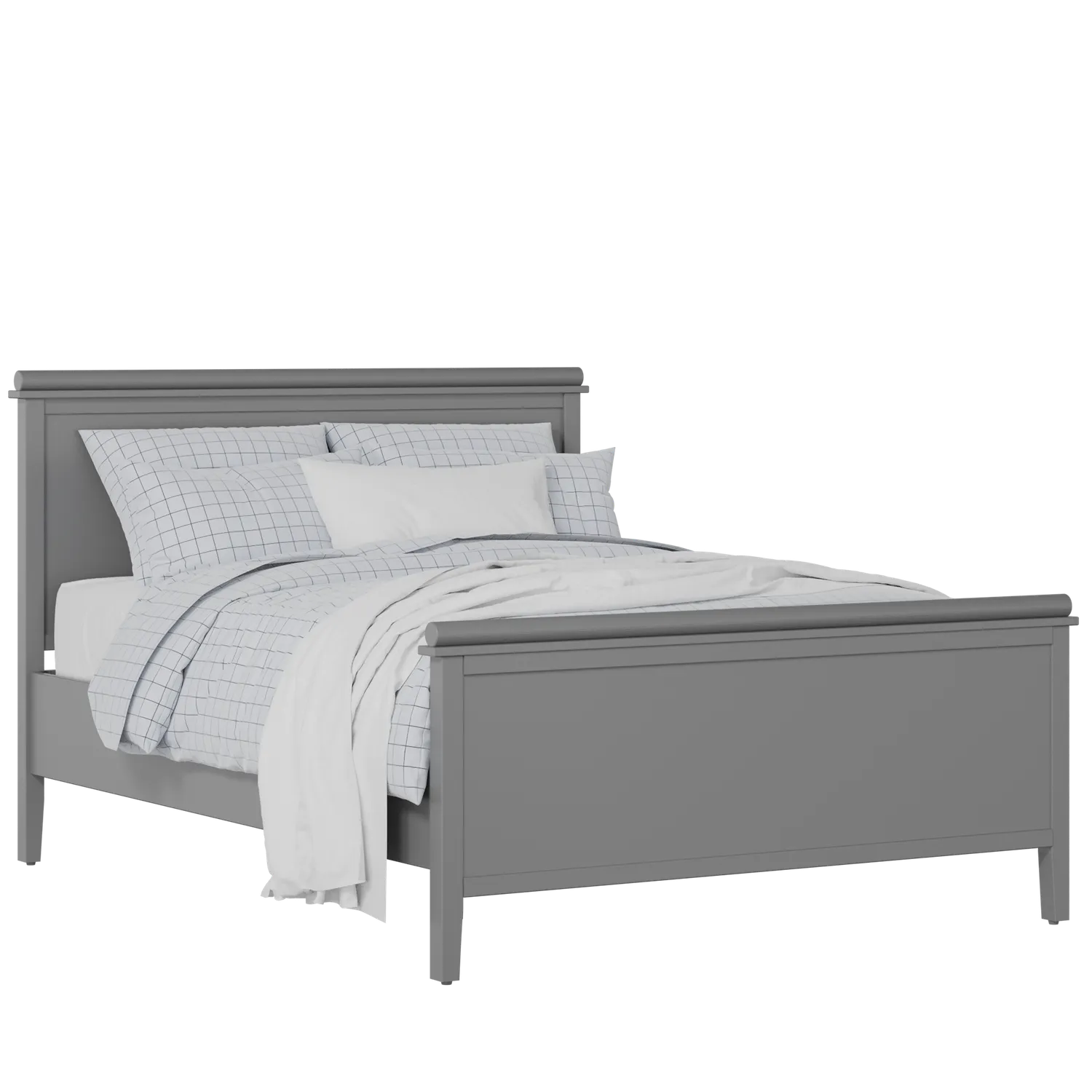 Nocturne painted wood bed in grey with Juno mattress