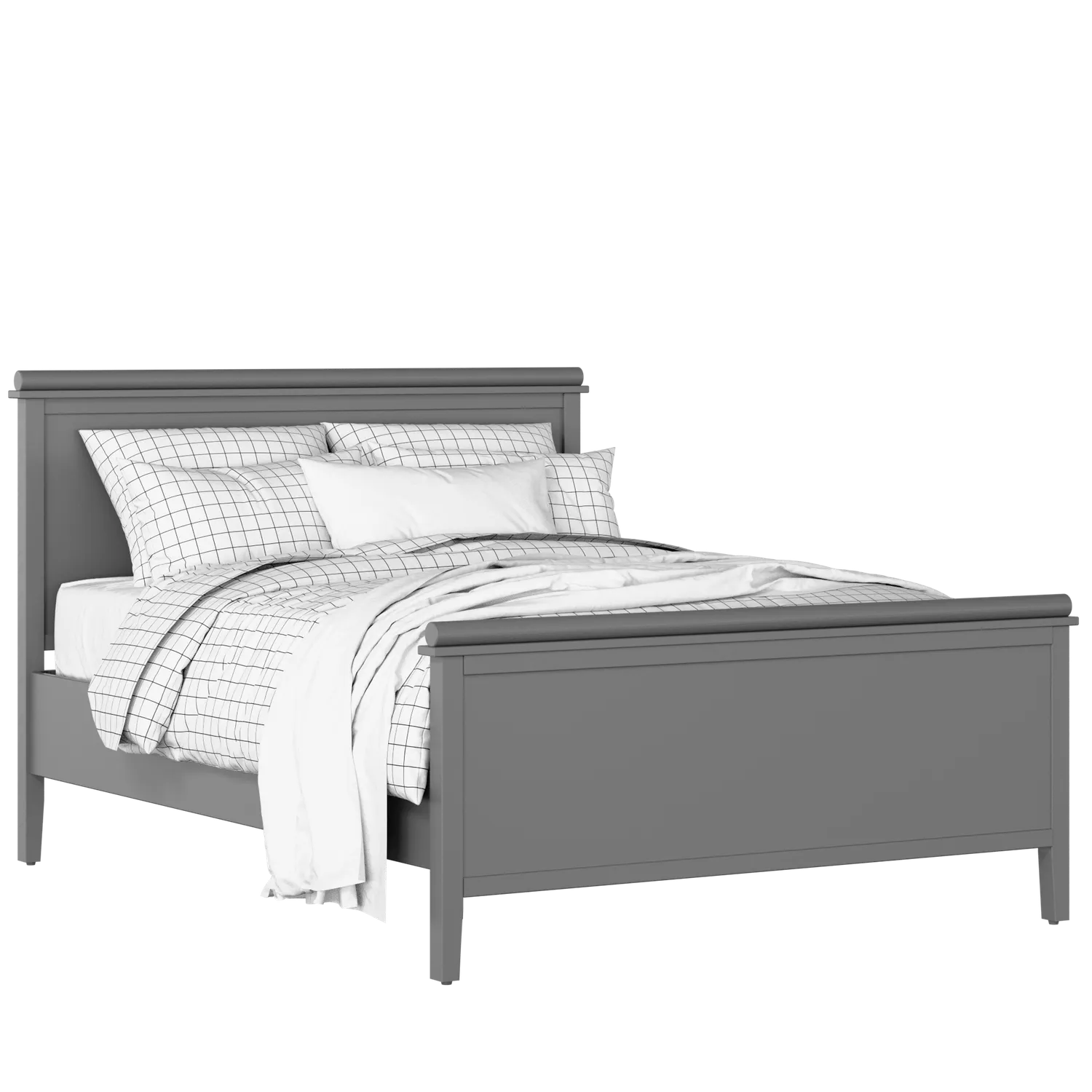 Nocturne painted wood bed in grey with Juno mattress