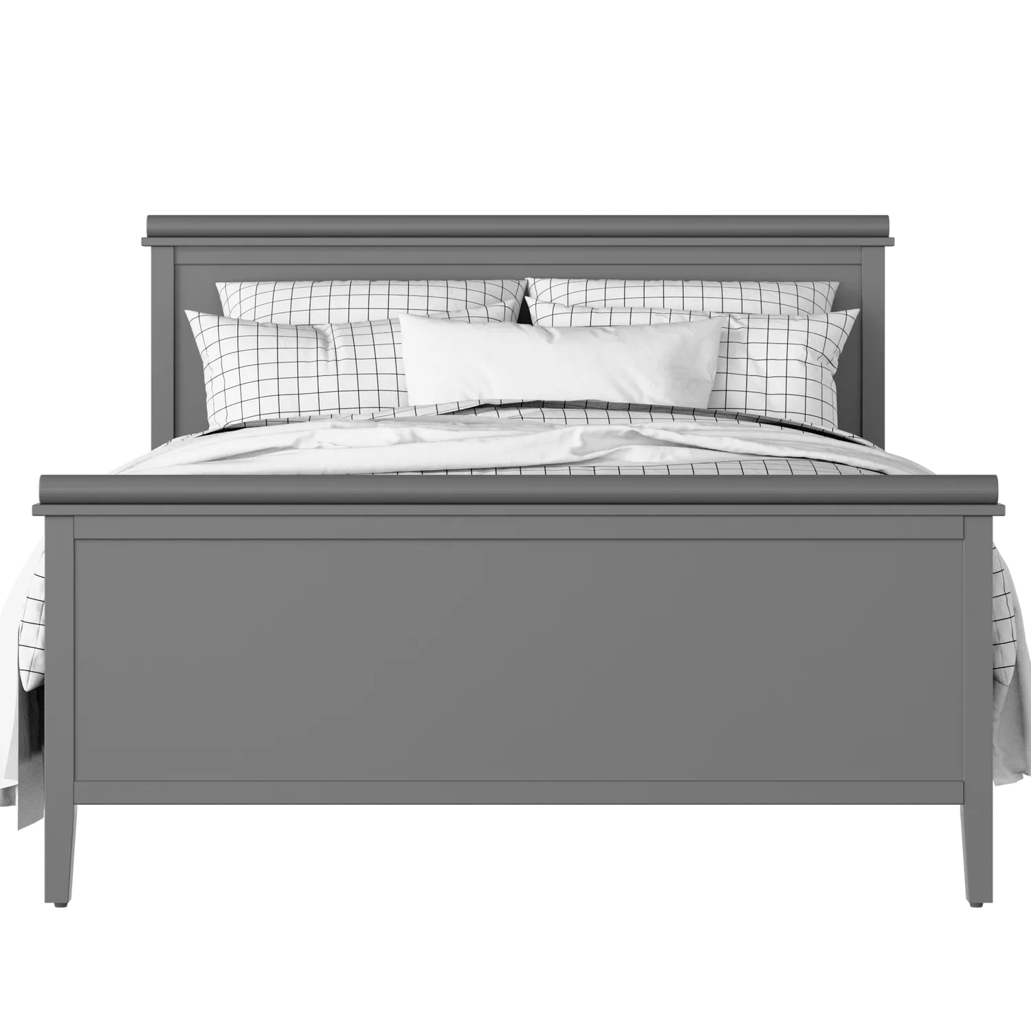 Nocturne Painted painted wood bed in grey with Juno mattress