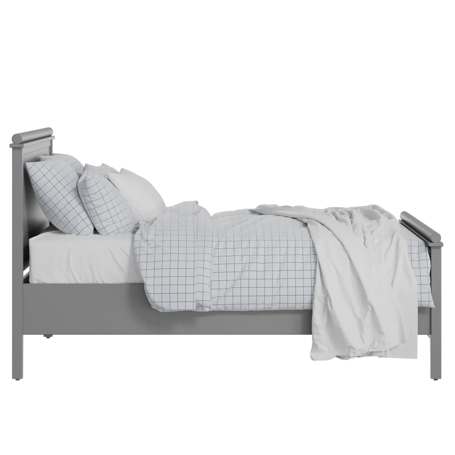 Nocturne painted wood bed in grey with Juno mattress