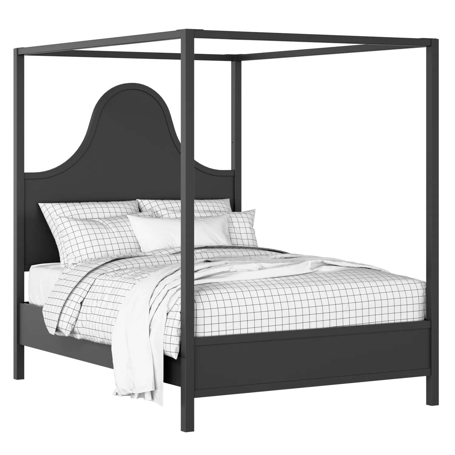 Rowe painted wood bed in black with Juno mattress