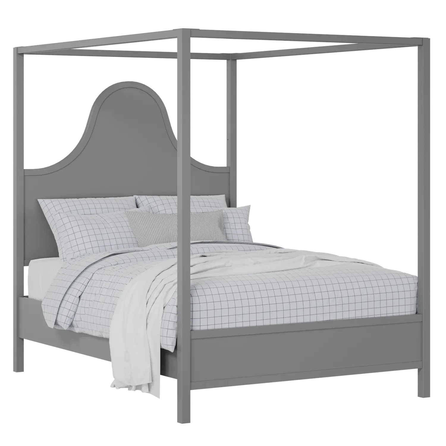 Rowe painted wood bed in grey with Juno mattress