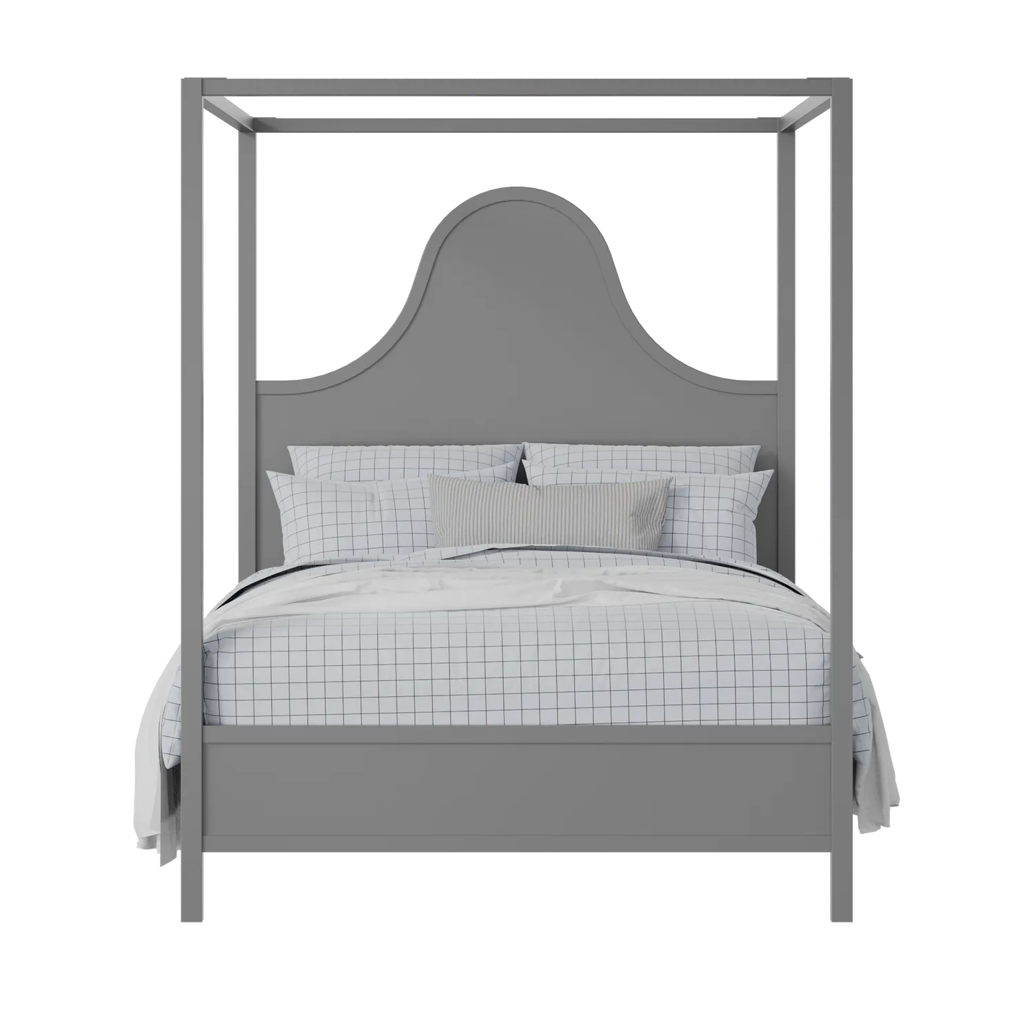 Rowe painted wood bed in grey with Juno mattress