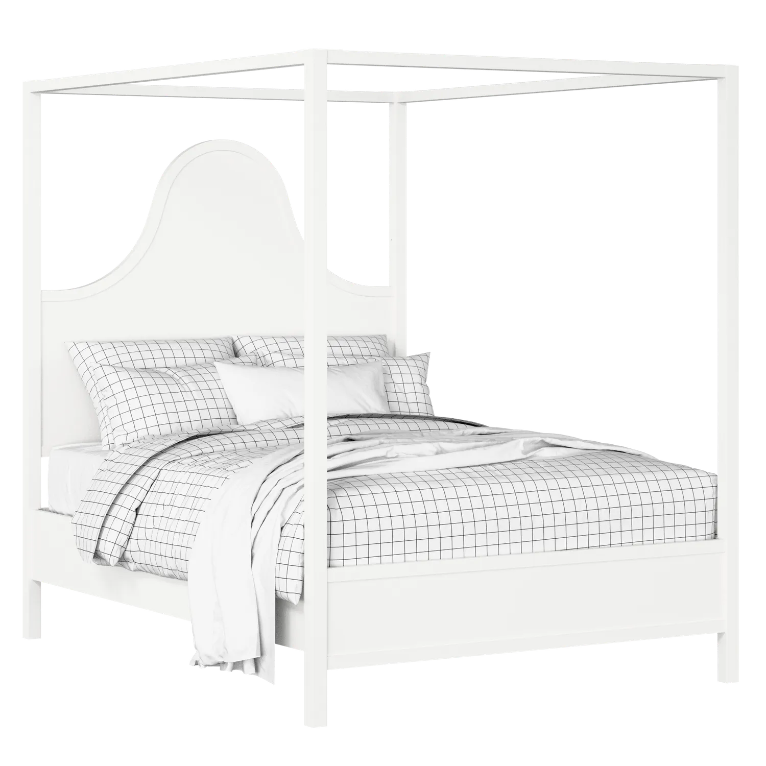 Rowe lit en bois peint en blanc avec matelas