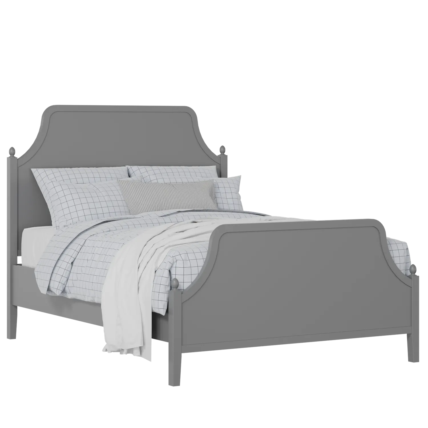 Ruskin painted wood bed in grey with Juno mattress
