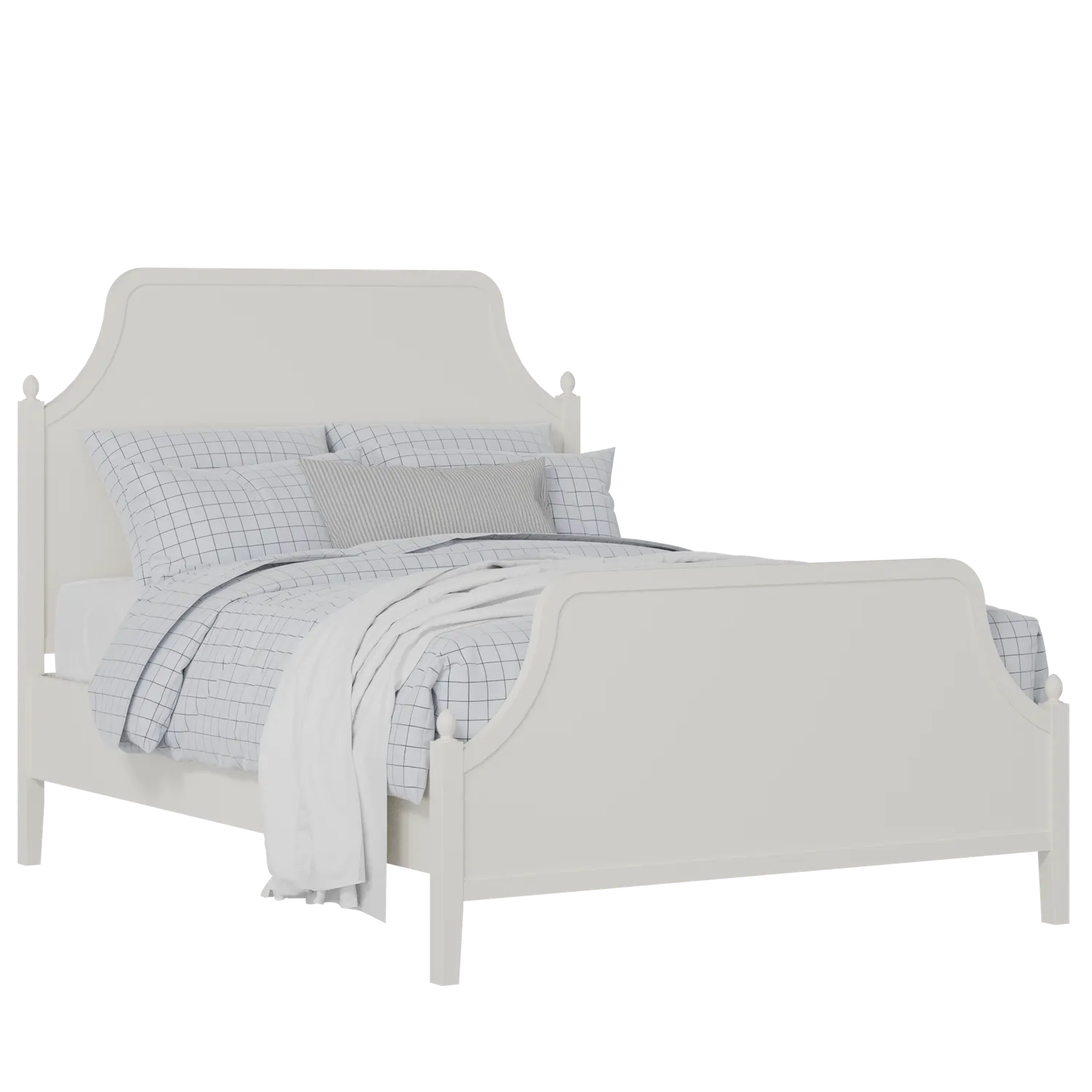 Ruskin painted wood bed in white with Juno mattress