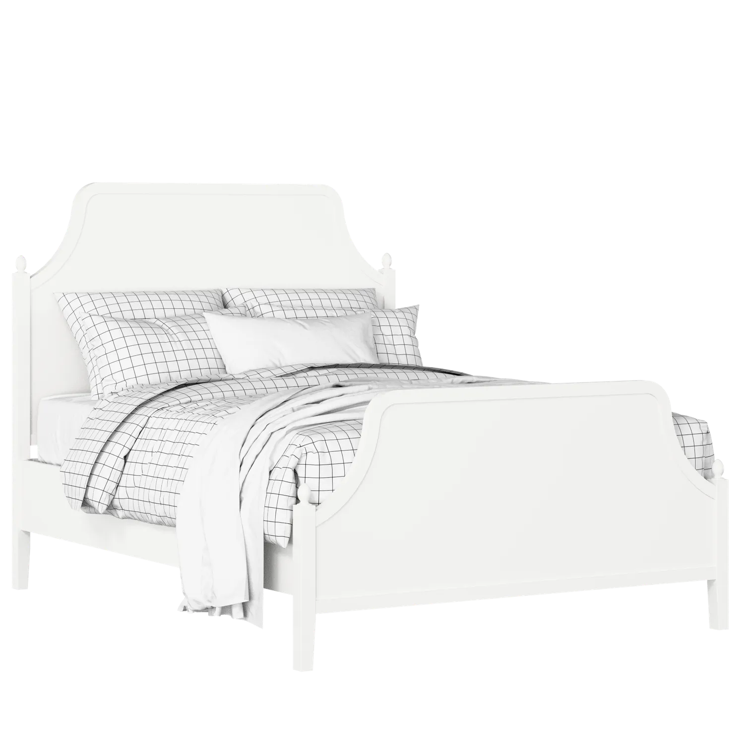 Ruskin cama de madera pintada en blanco con colchón