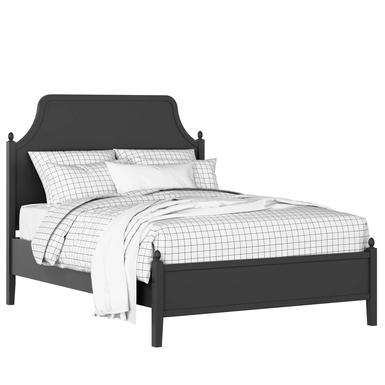 Ruskin Slim painted wood bed in black with Juno mattress