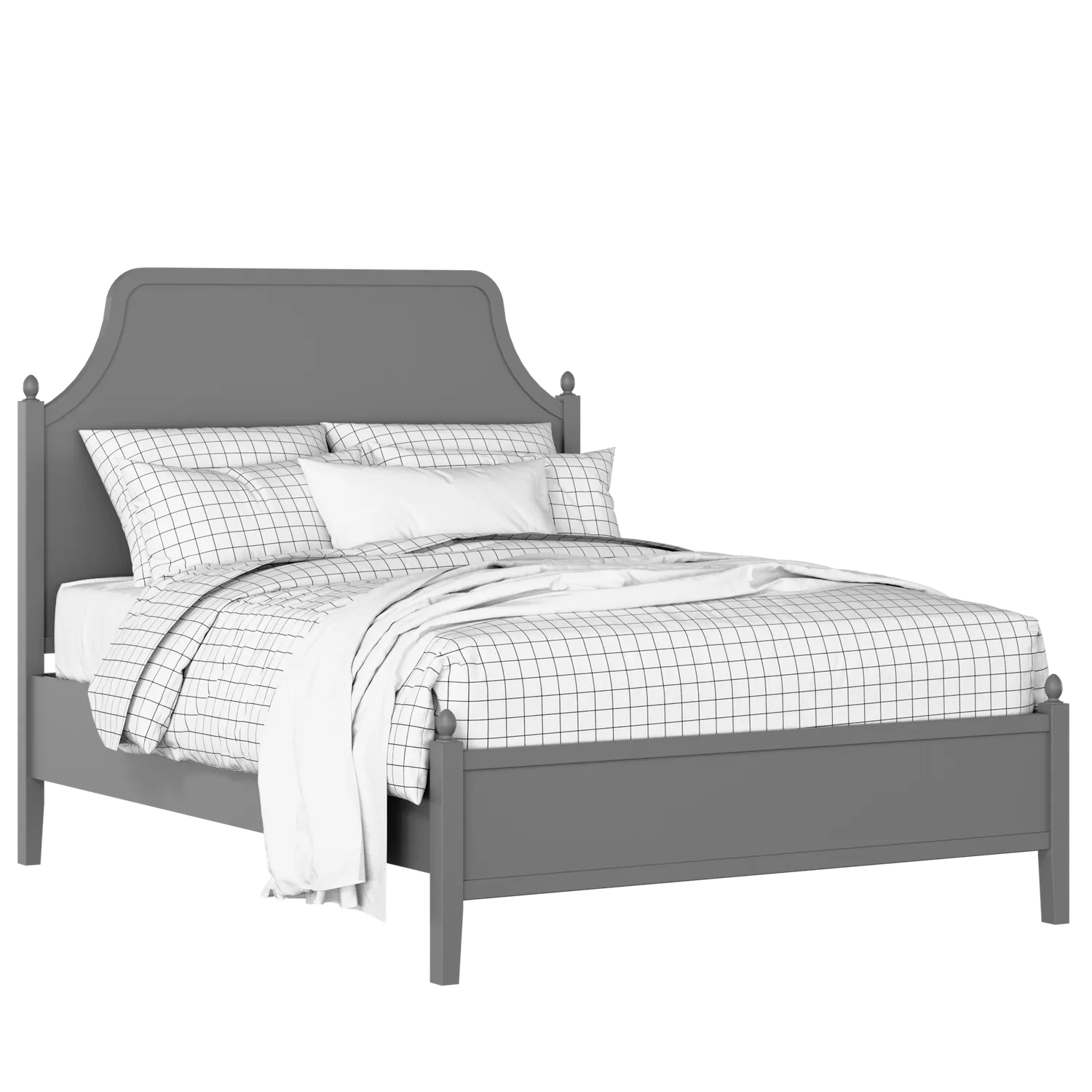 Ruskin Slim painted wood bed in grey with Juno mattress