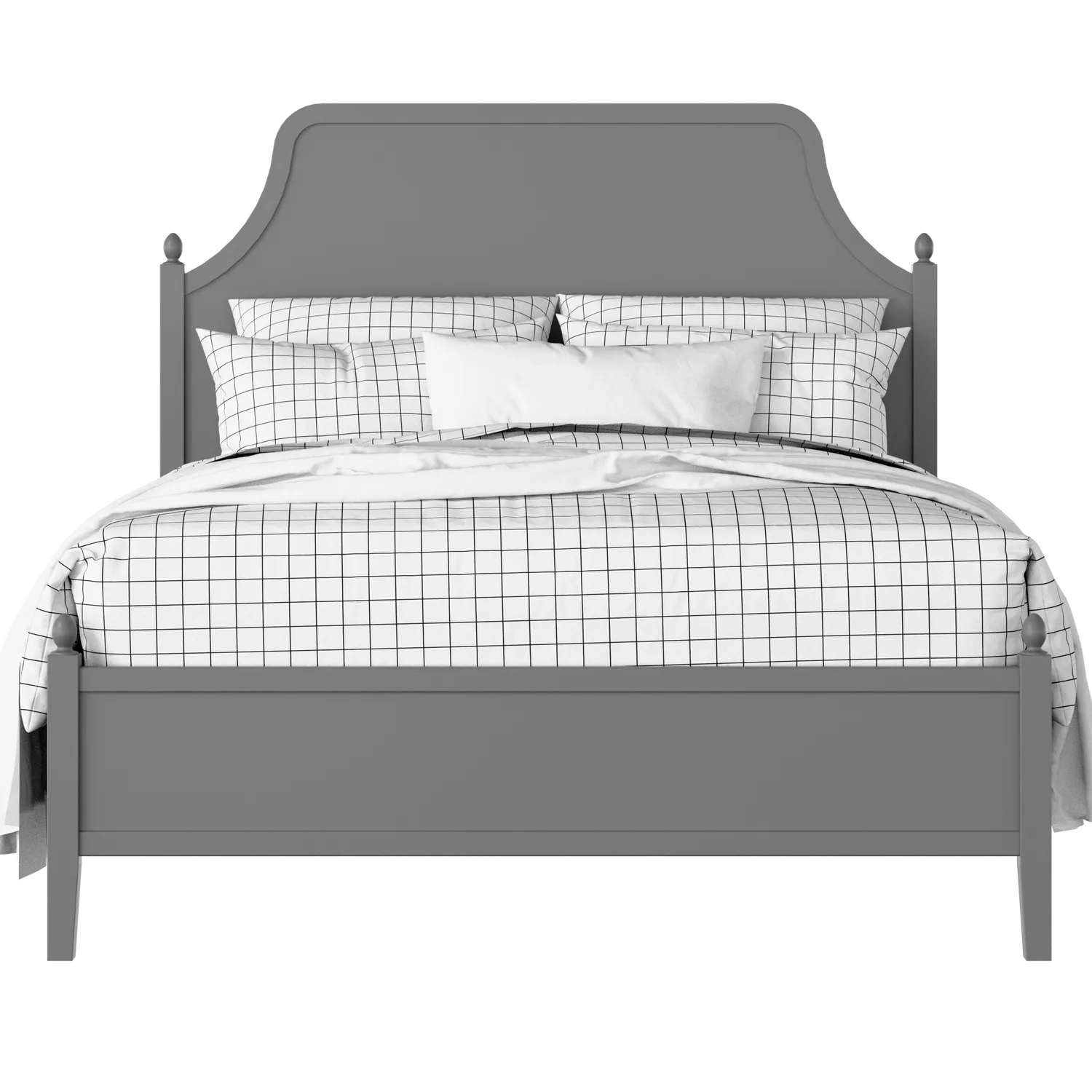 Ruskin Slim painted wood bed in grey with Juno mattress