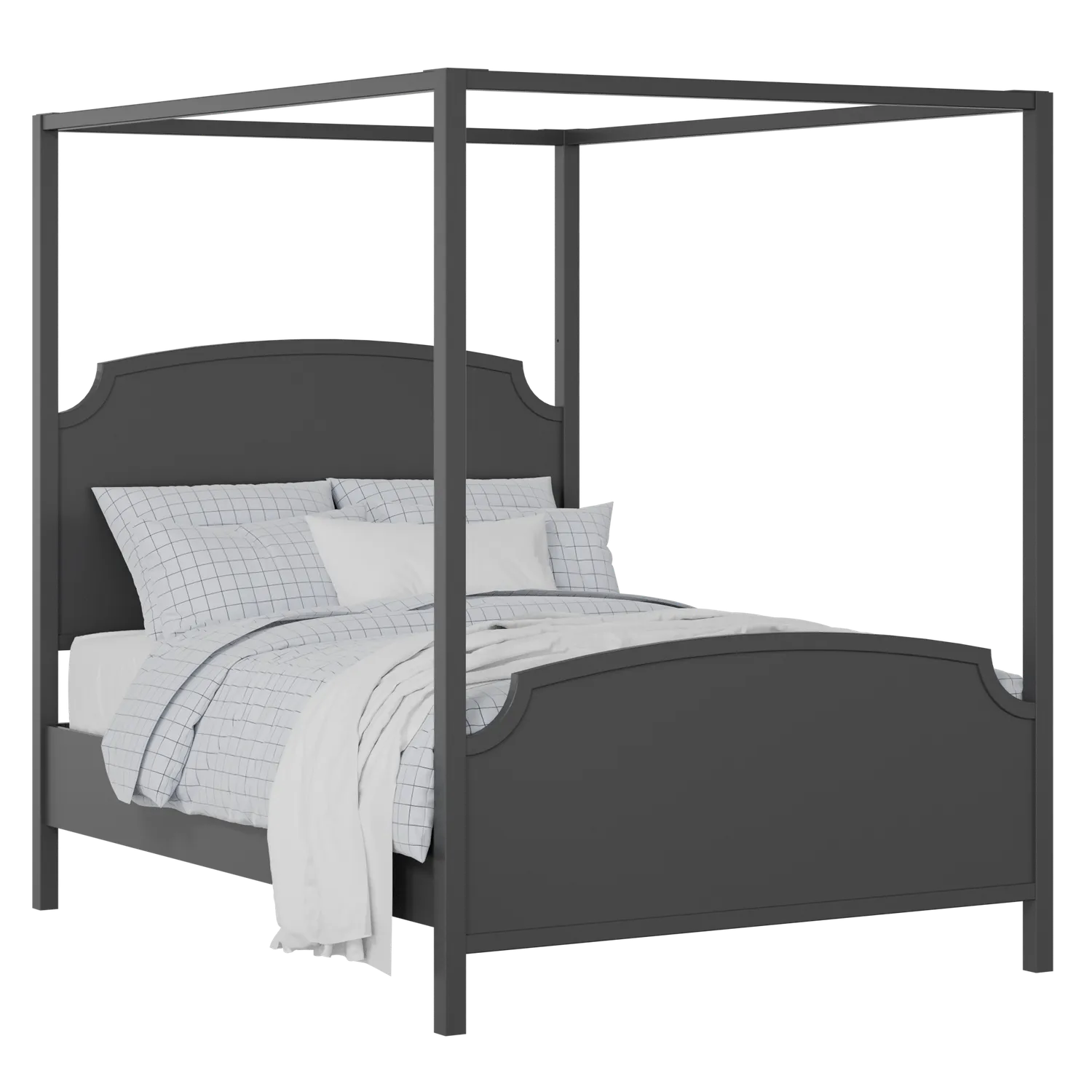 Shelley painted wood bed in black with Juno mattress