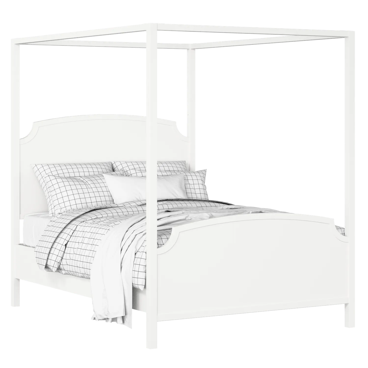 Shelley painted wood bed in white with Juno mattress