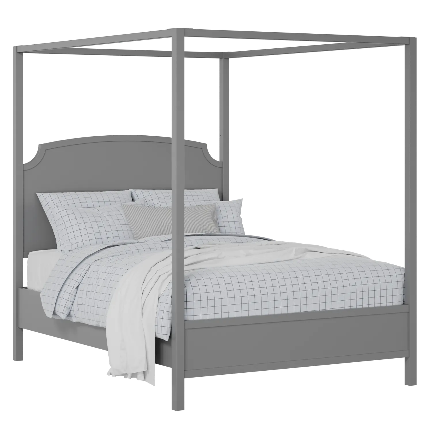 Shelley Slim painted wood bed in grey with Juno mattress