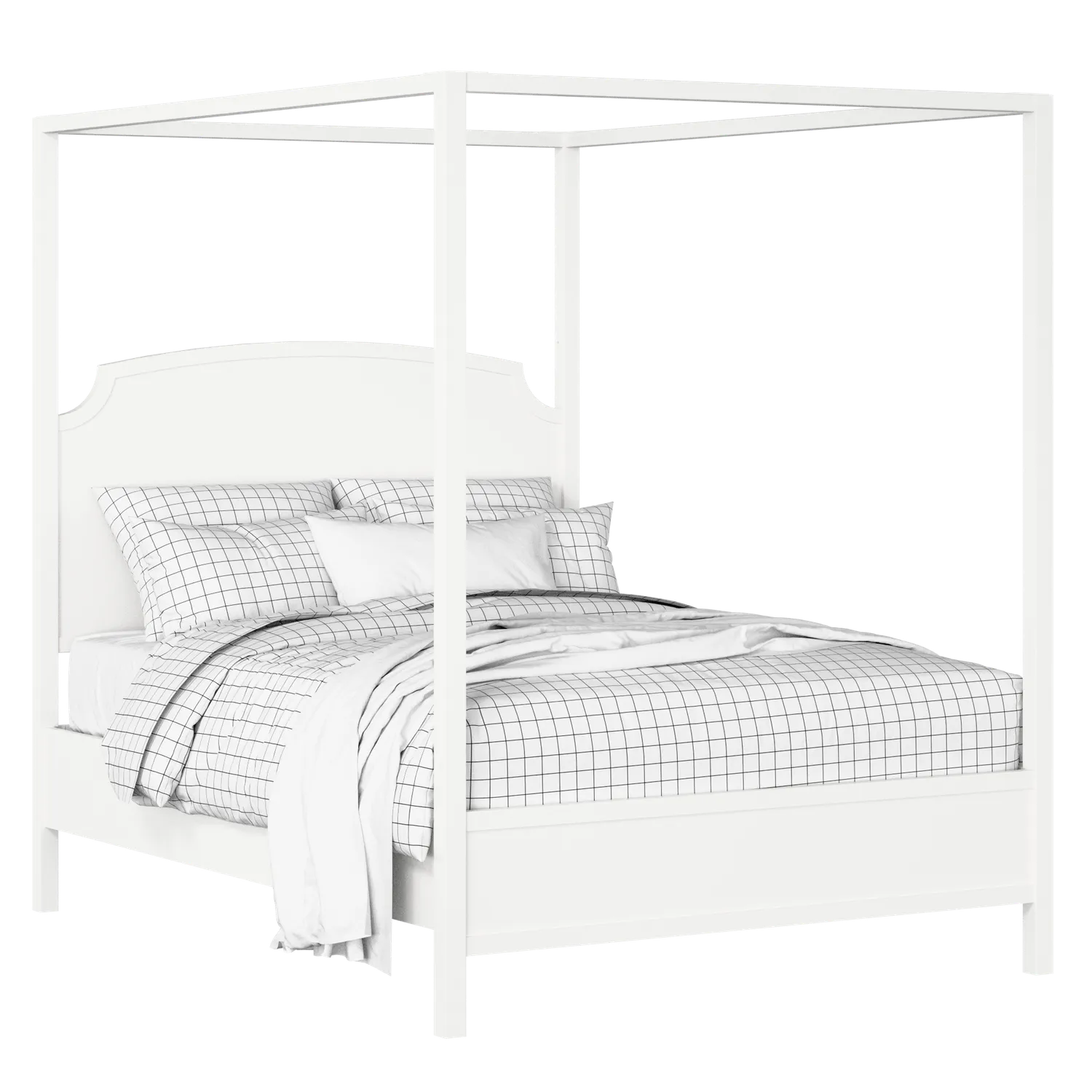 Shelley Slim cama de madera pintada en blanco con colchón