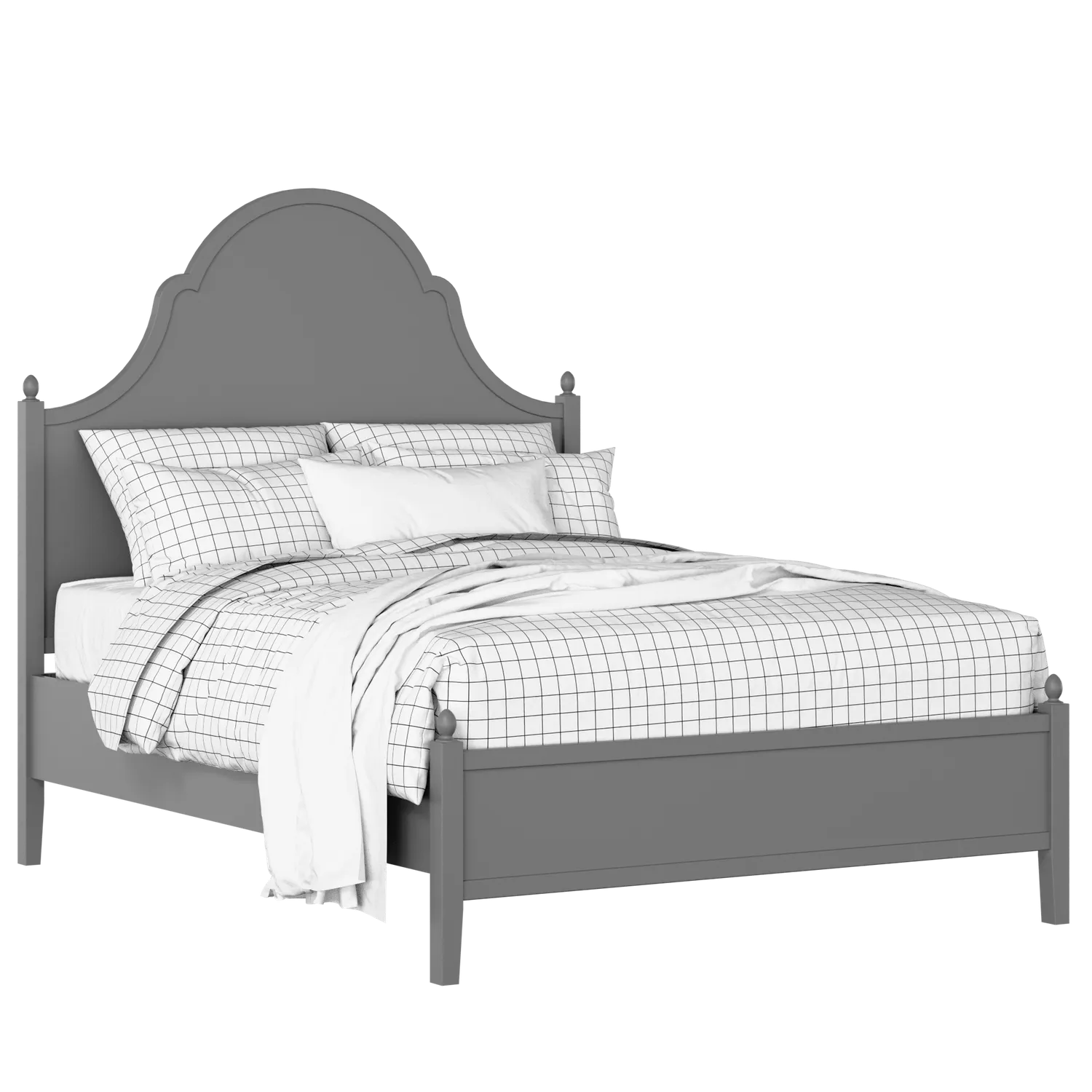 Tennyson painted wood bed in grey with Juno mattress