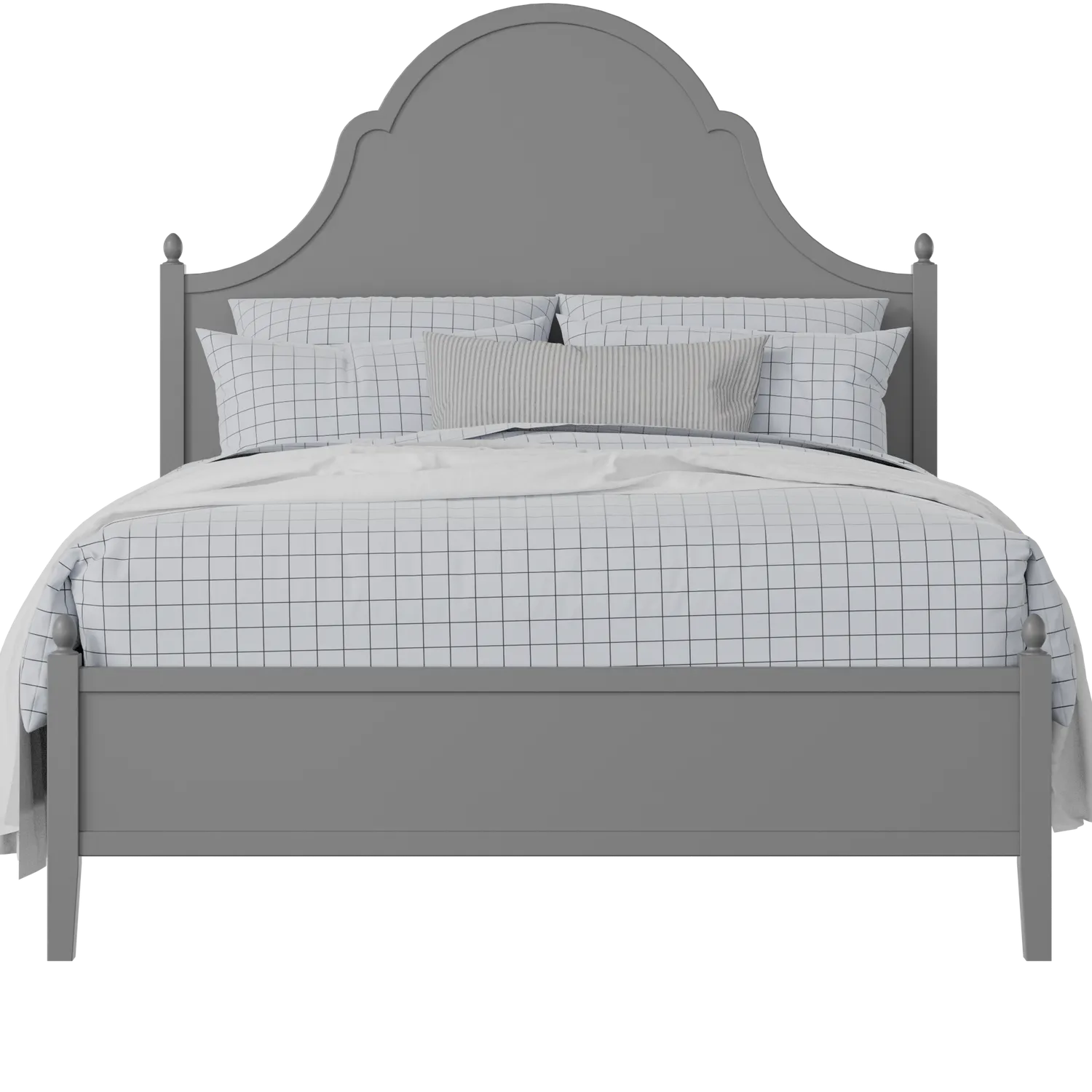 Tennyson painted wood bed in grey with Juno mattress
