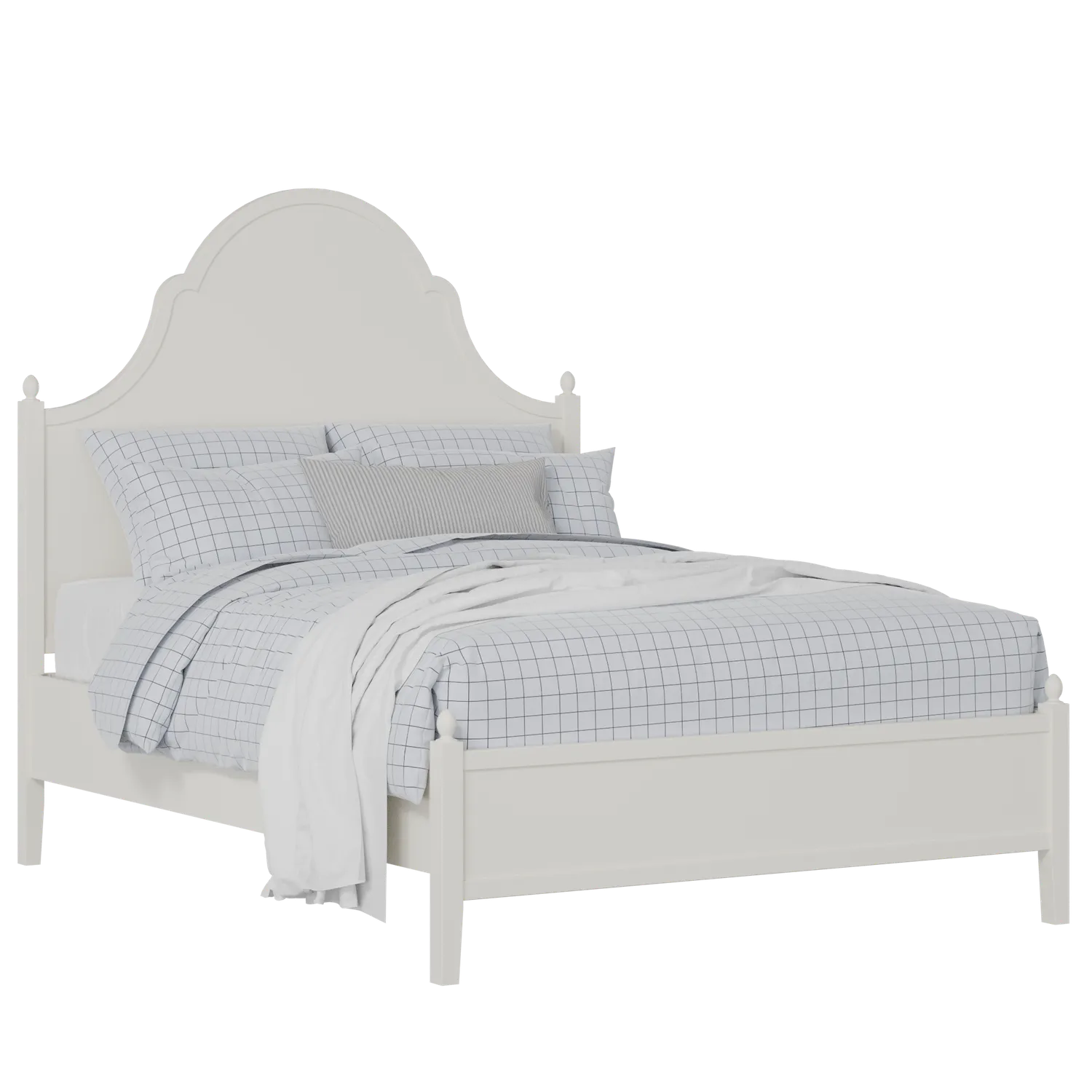 Tennyson painted wood bed in white with Juno mattress