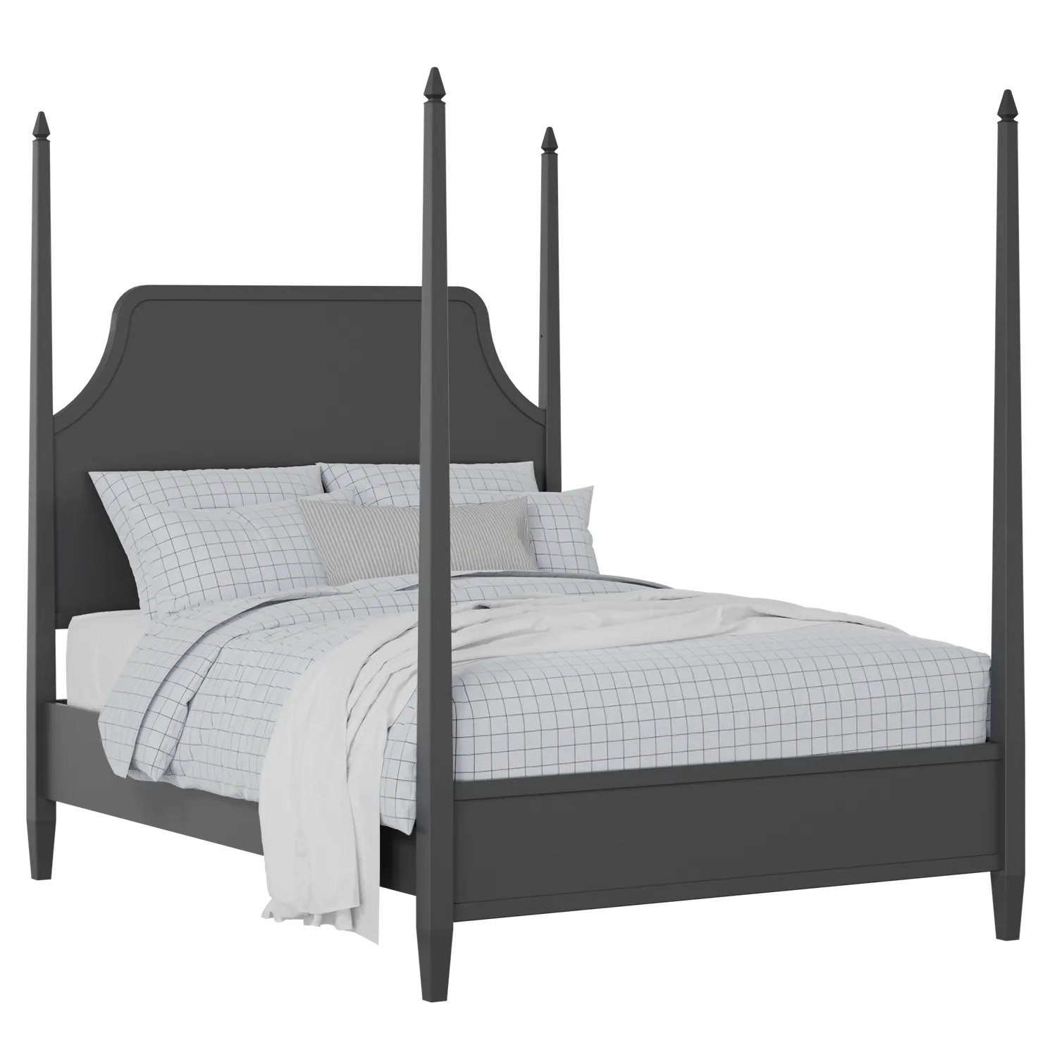 Turner painted wood bed in black with Juno mattress