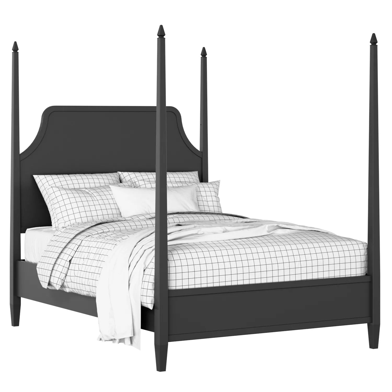 Turner painted wood bed in black with Juno mattress