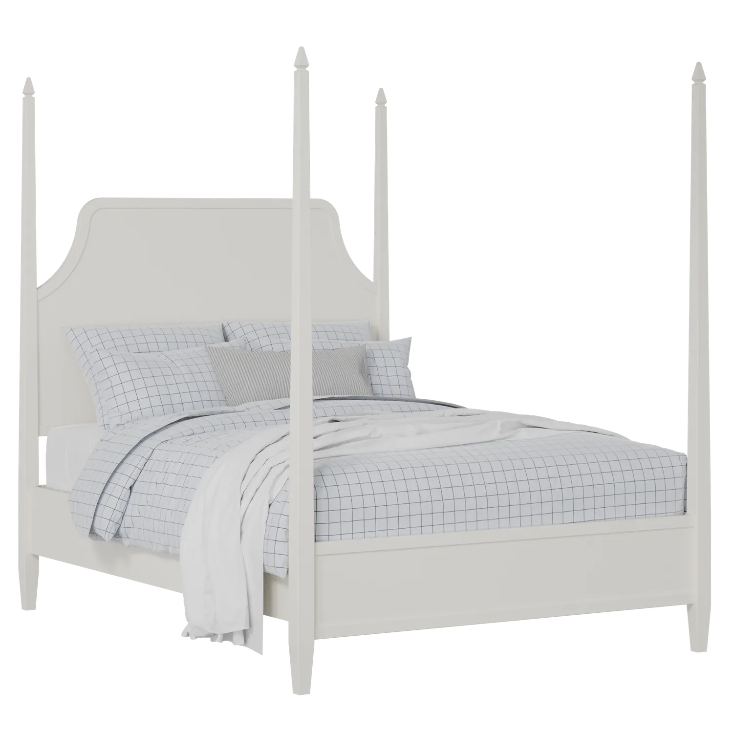 Turner painted wood bed in white with Juno mattress