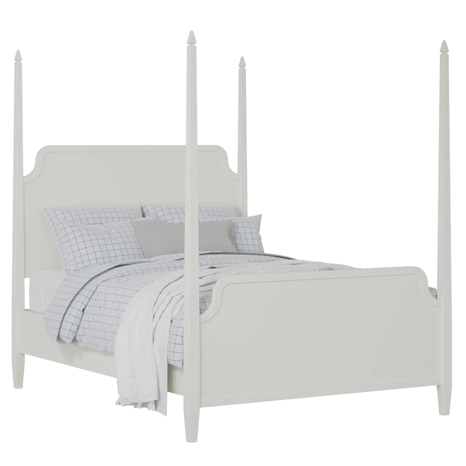Wilde cama de madera pintada en blanco con colchón