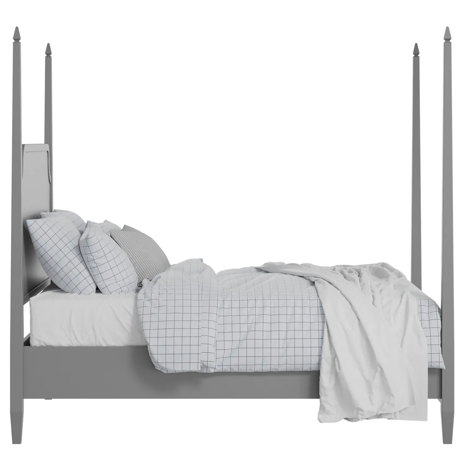 Wilde Slim painted wood bed in grey with Juno mattress
