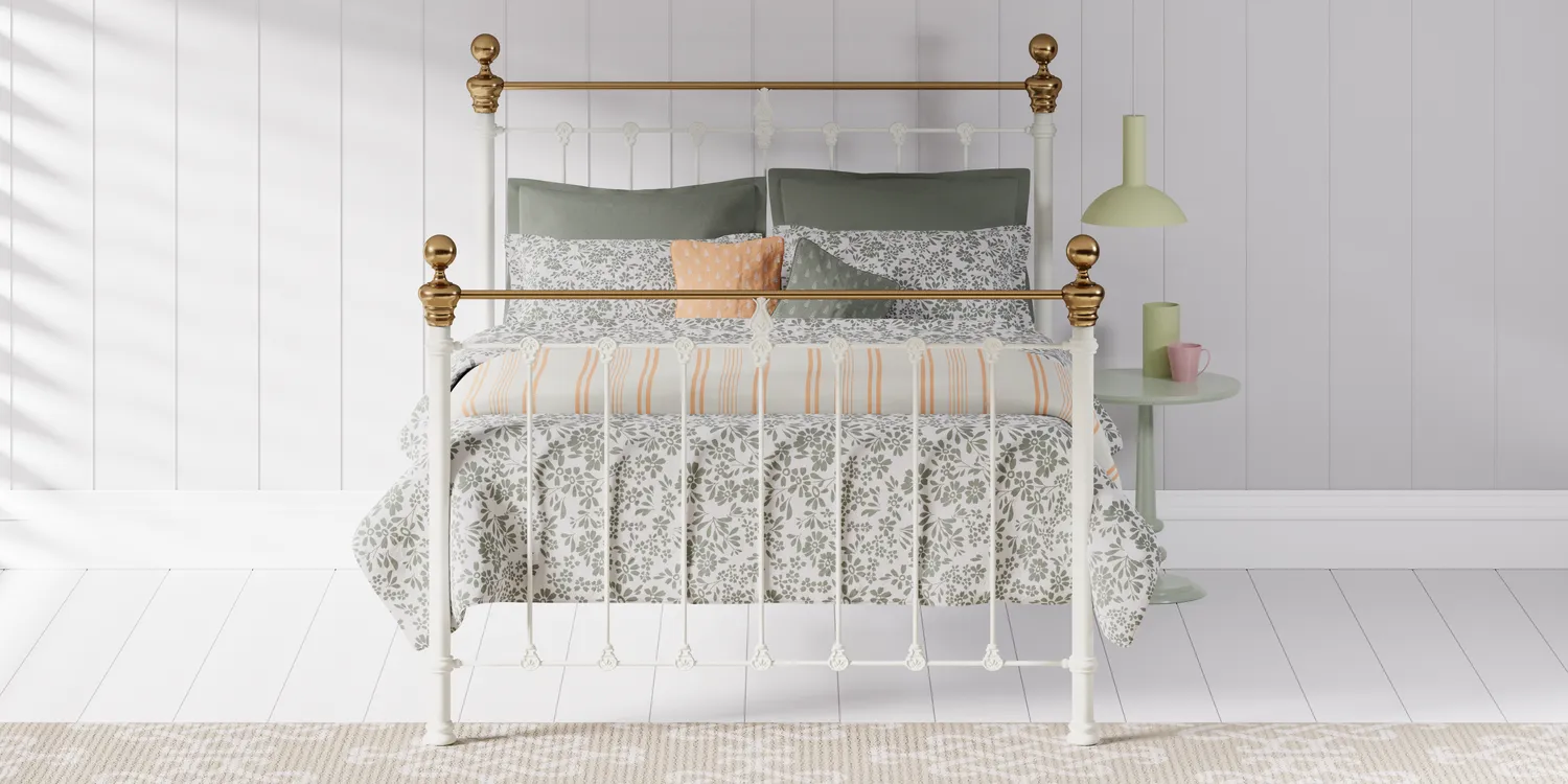 White metal beds & white iron bed frames by The Original Bed Co