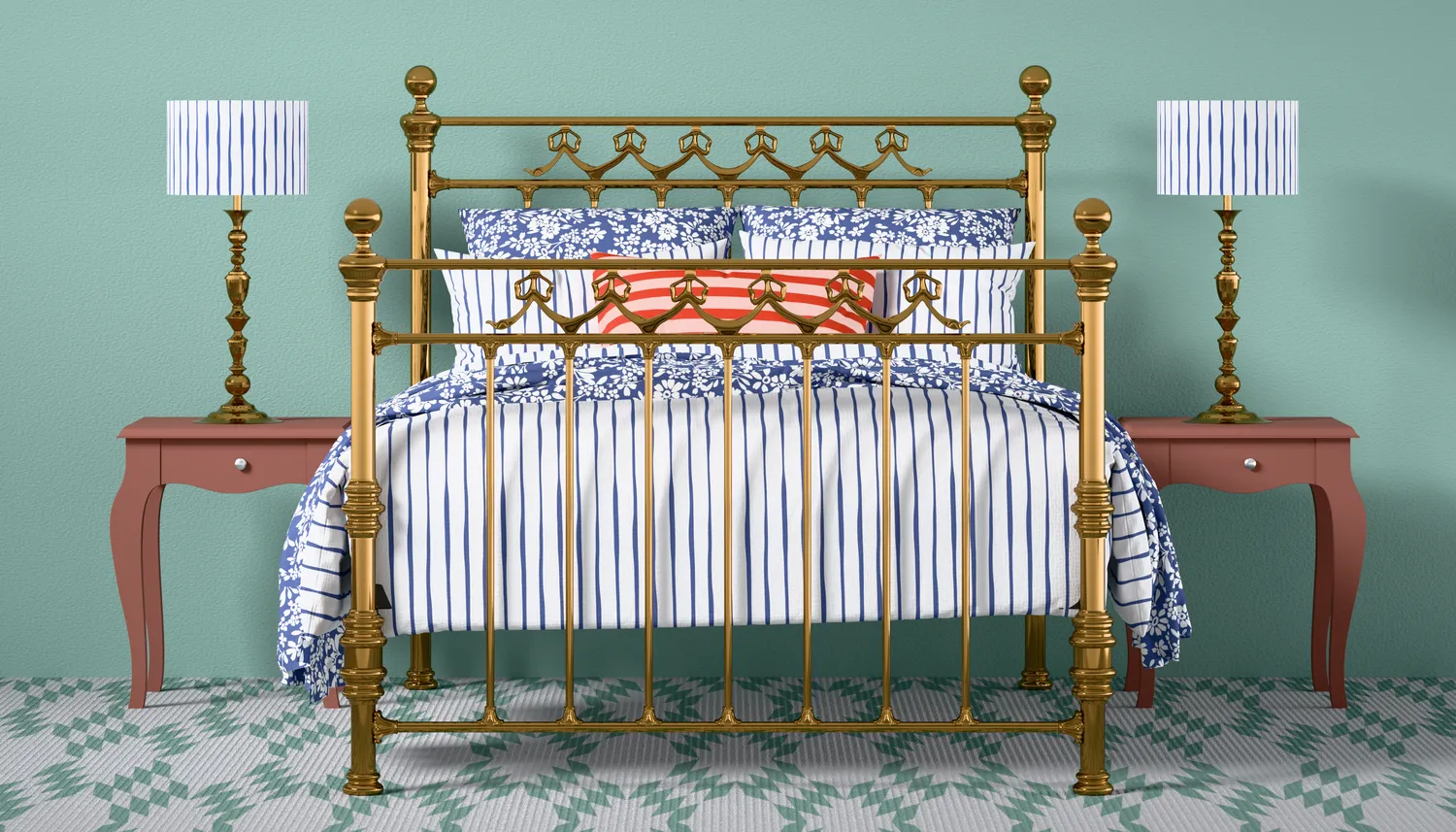 Antique brass bed for sale discount