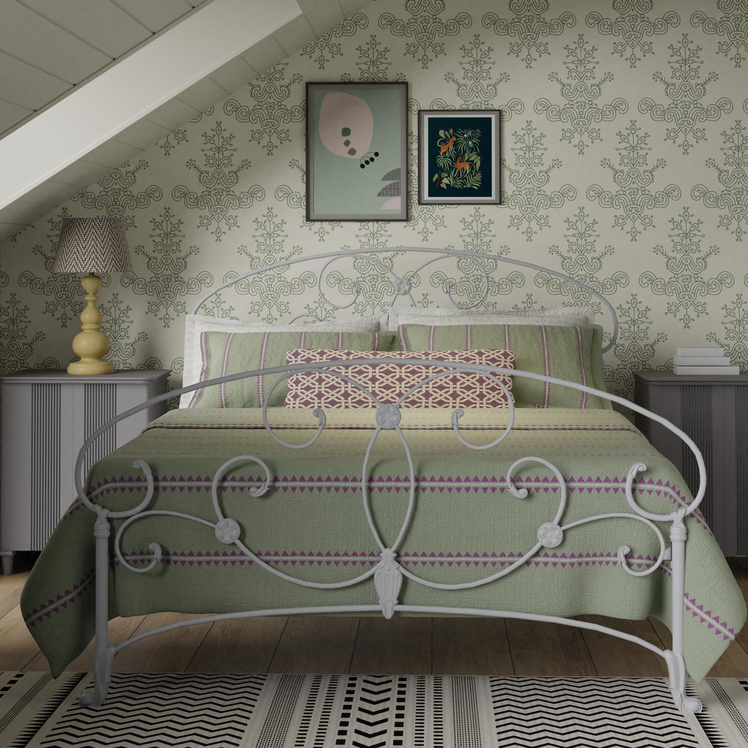 Arigna iron bed frame - Image sage green