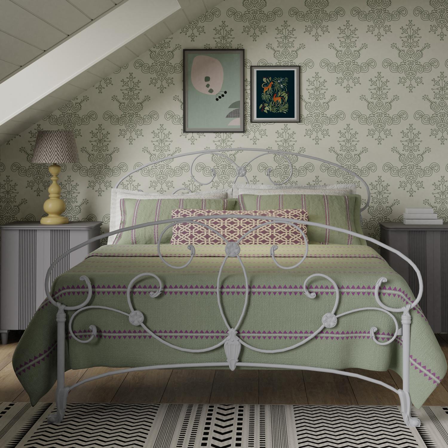 Arigna iron bed frame - Image sage green