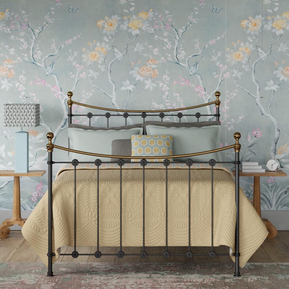 Carrick iron bed - Image mustard