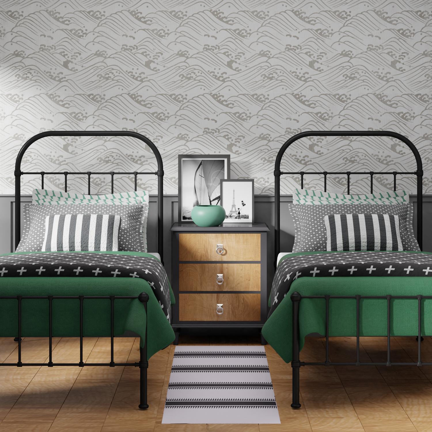 Solomon iron bed - Image emerald green