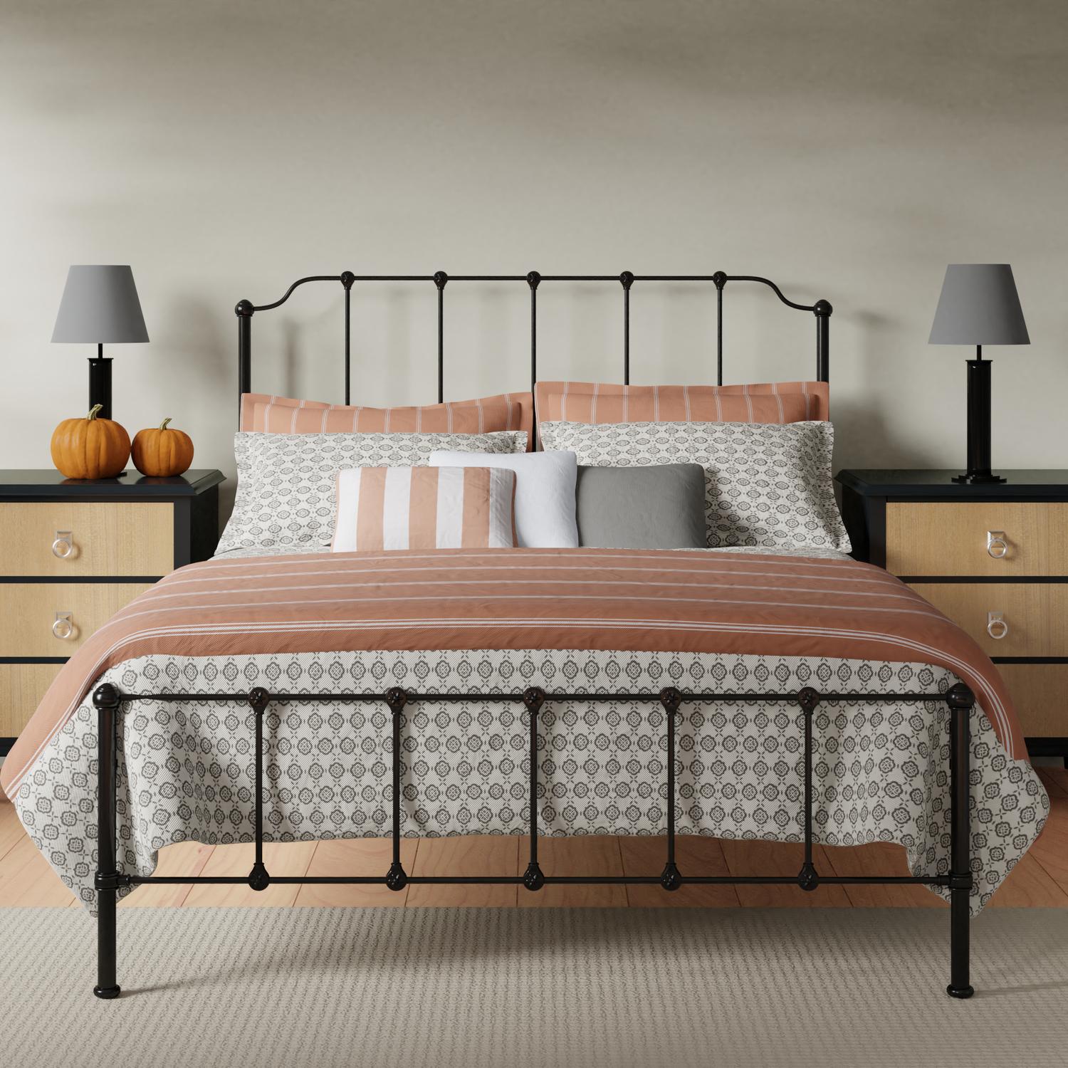 Orange metal shop bed frame