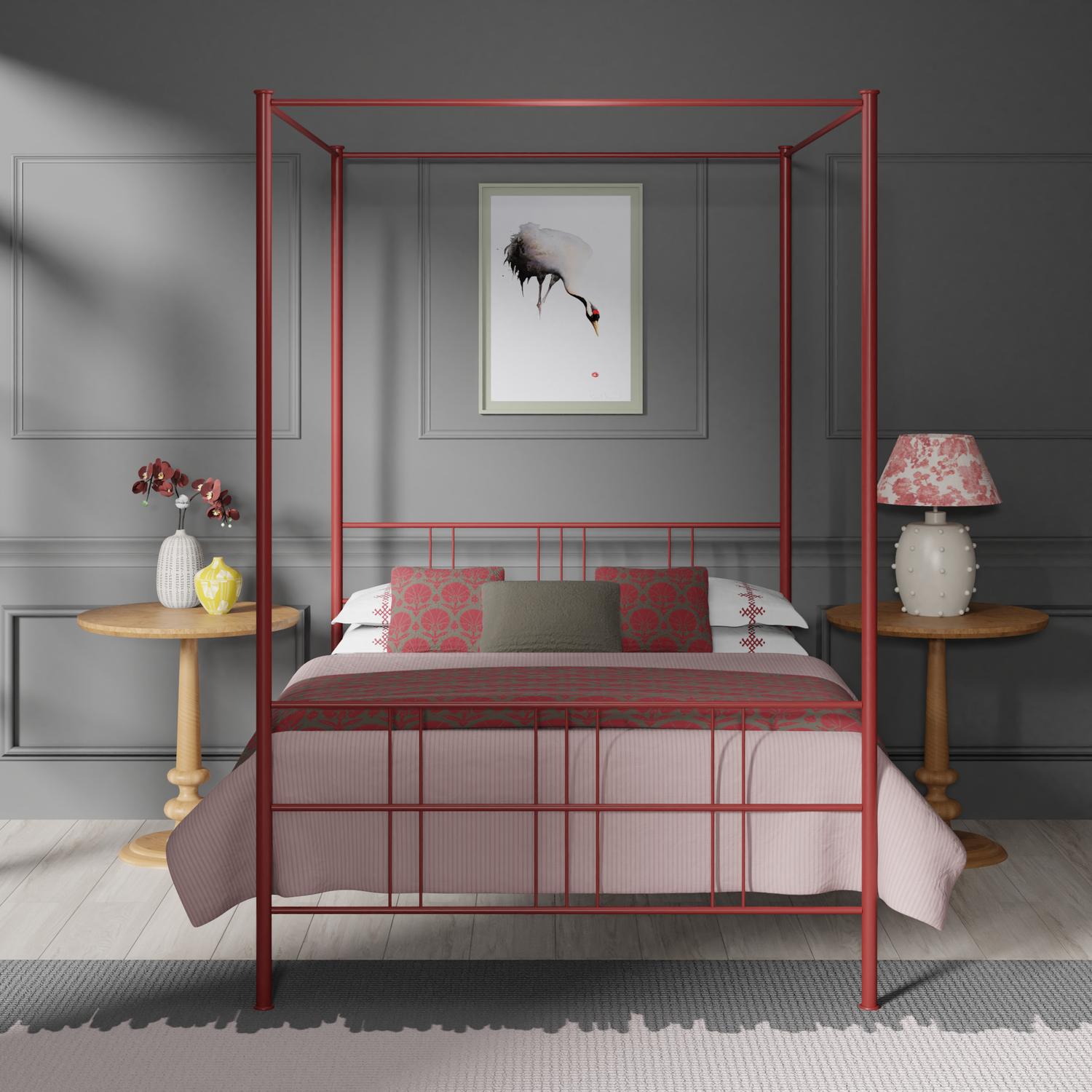 Red on sale iron bed