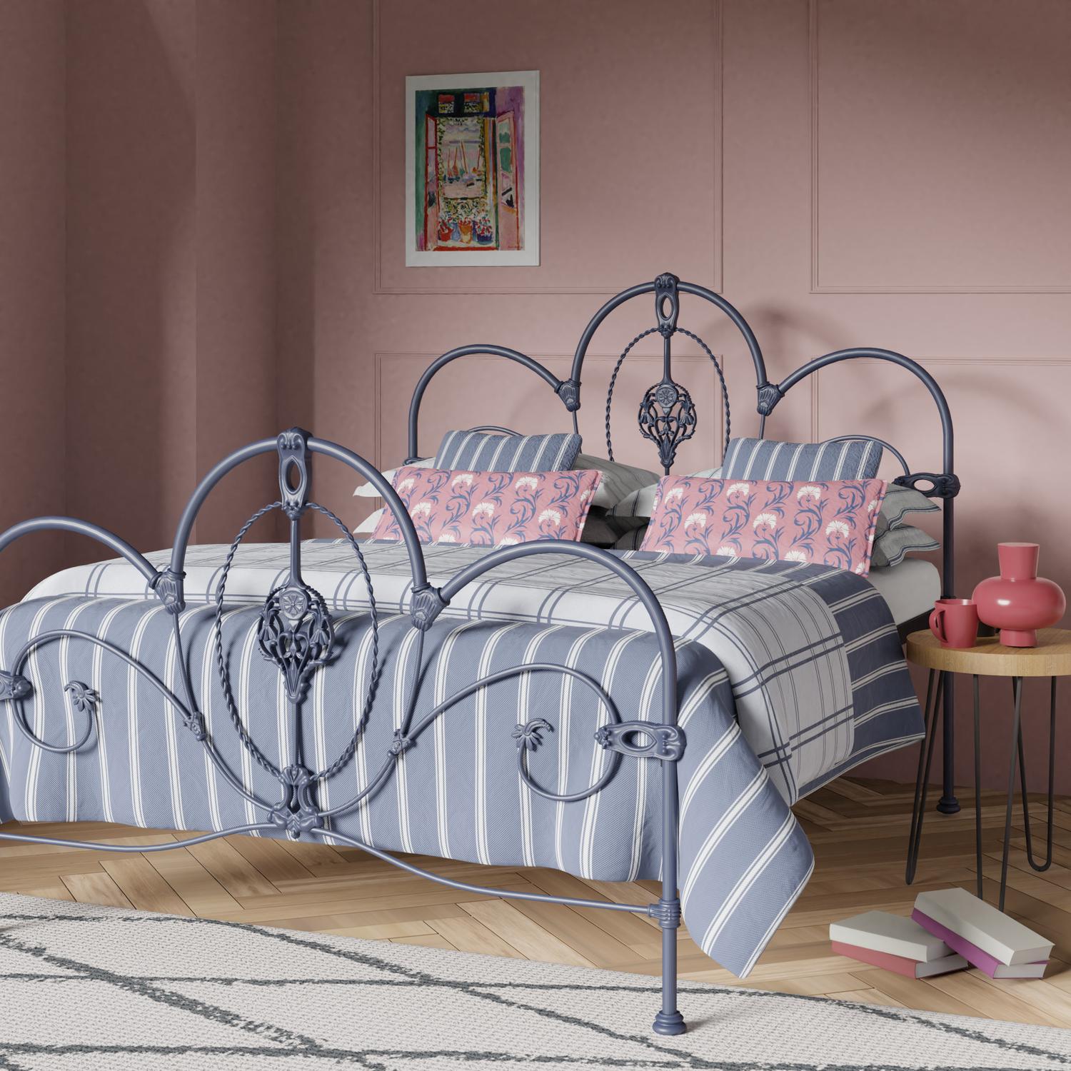 Ballina iron bed frame - Image blue pink