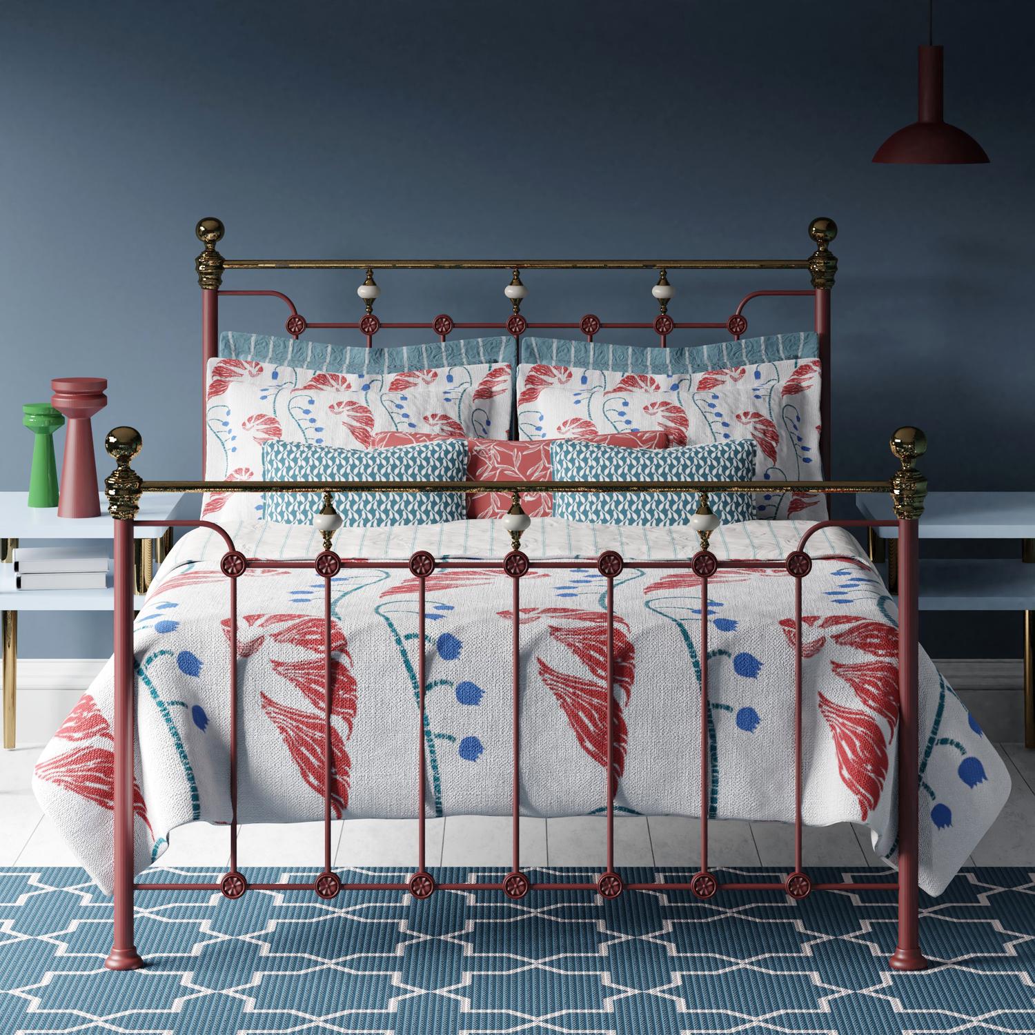 Glenholm iron bed - Image blue and red