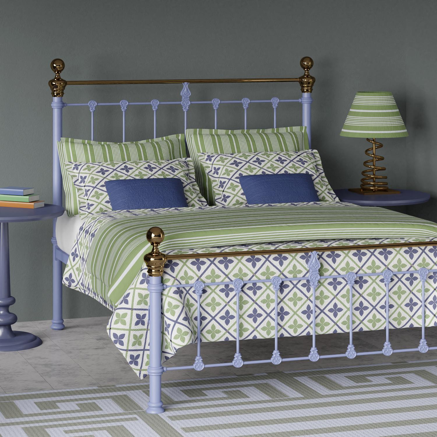 Hamilton low footend iron bed - Image green and purple bedroom