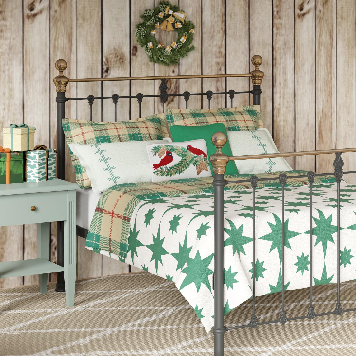 Hamilton iron bed - Image green and gold